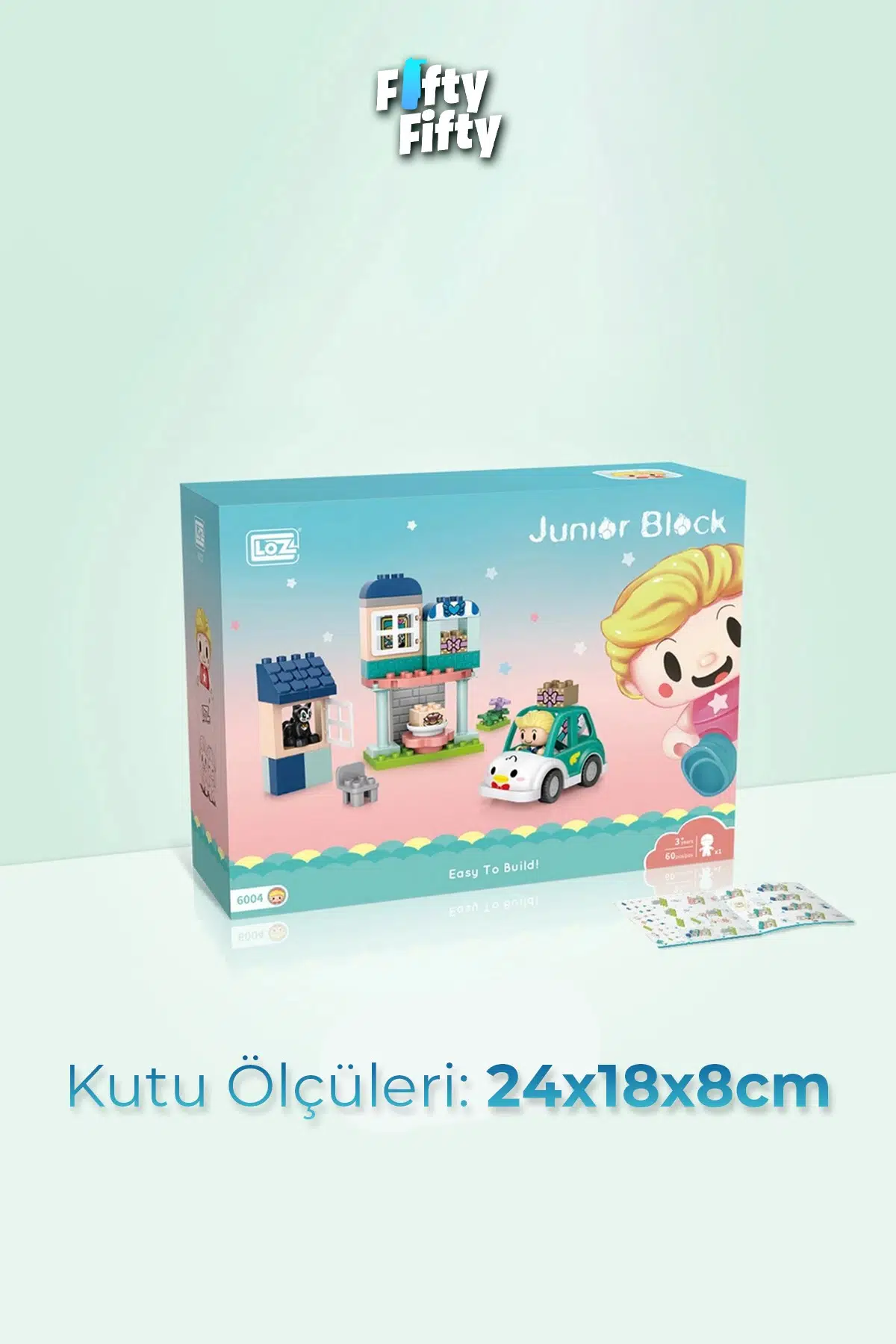 Loz Junior Serisi Doğum Günü Partisi 60 Parça Dekoratif Oyuncak Yapım Seti Yapı Blok FFLZ-6004