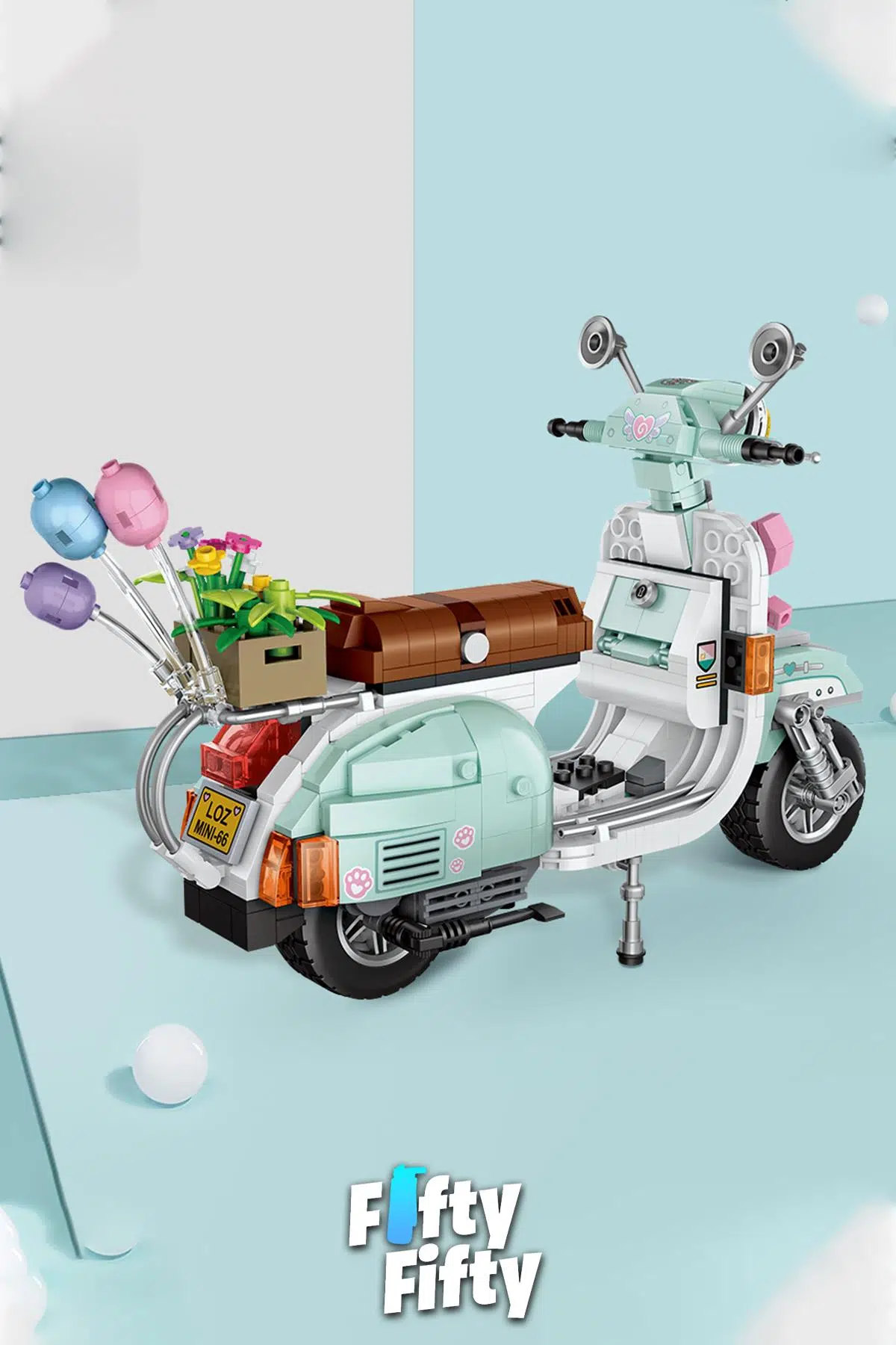 Loz Car Model Serisi/ Turkuaz Motor -LZ1117 (673 Parça) Oyuncak Yapım Seti