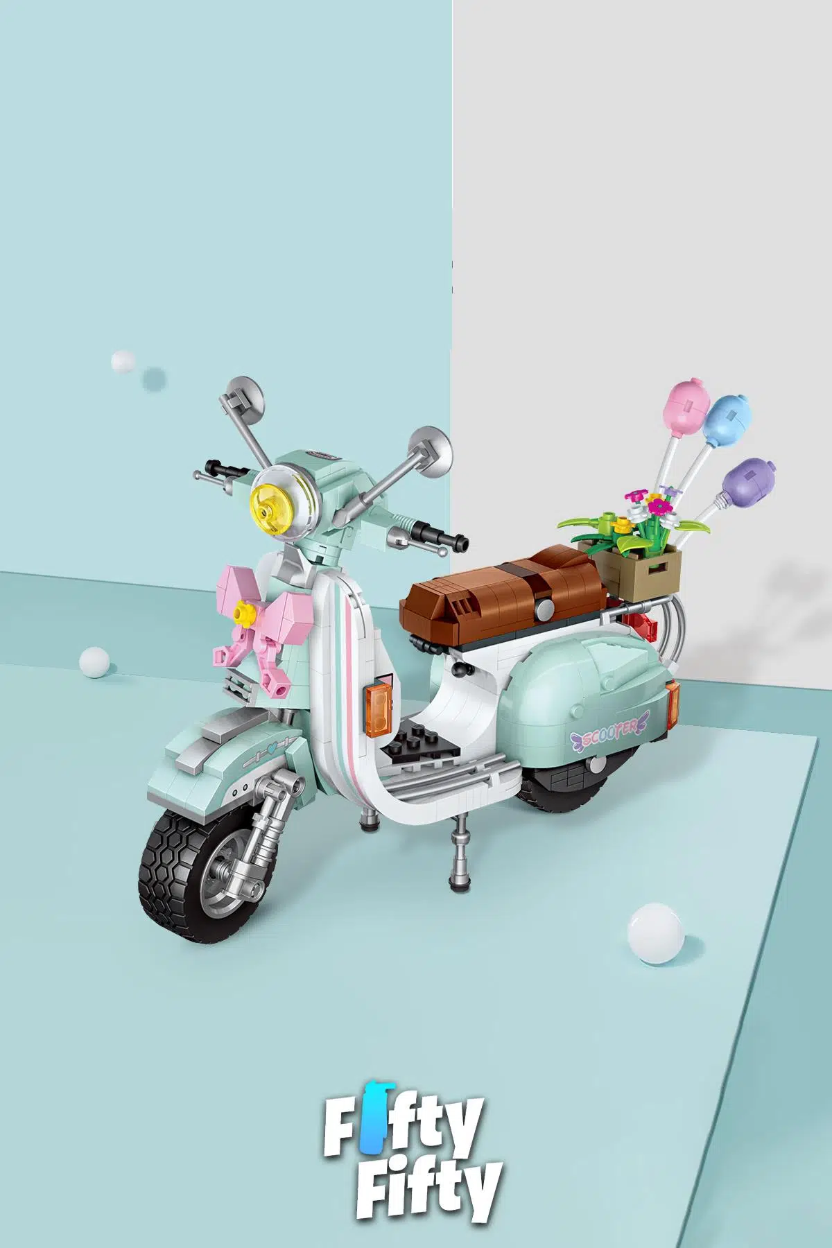 Loz Car Model Serisi/ Turkuaz Motor -LZ1117 (673 Parça) Oyuncak Yapım Seti
