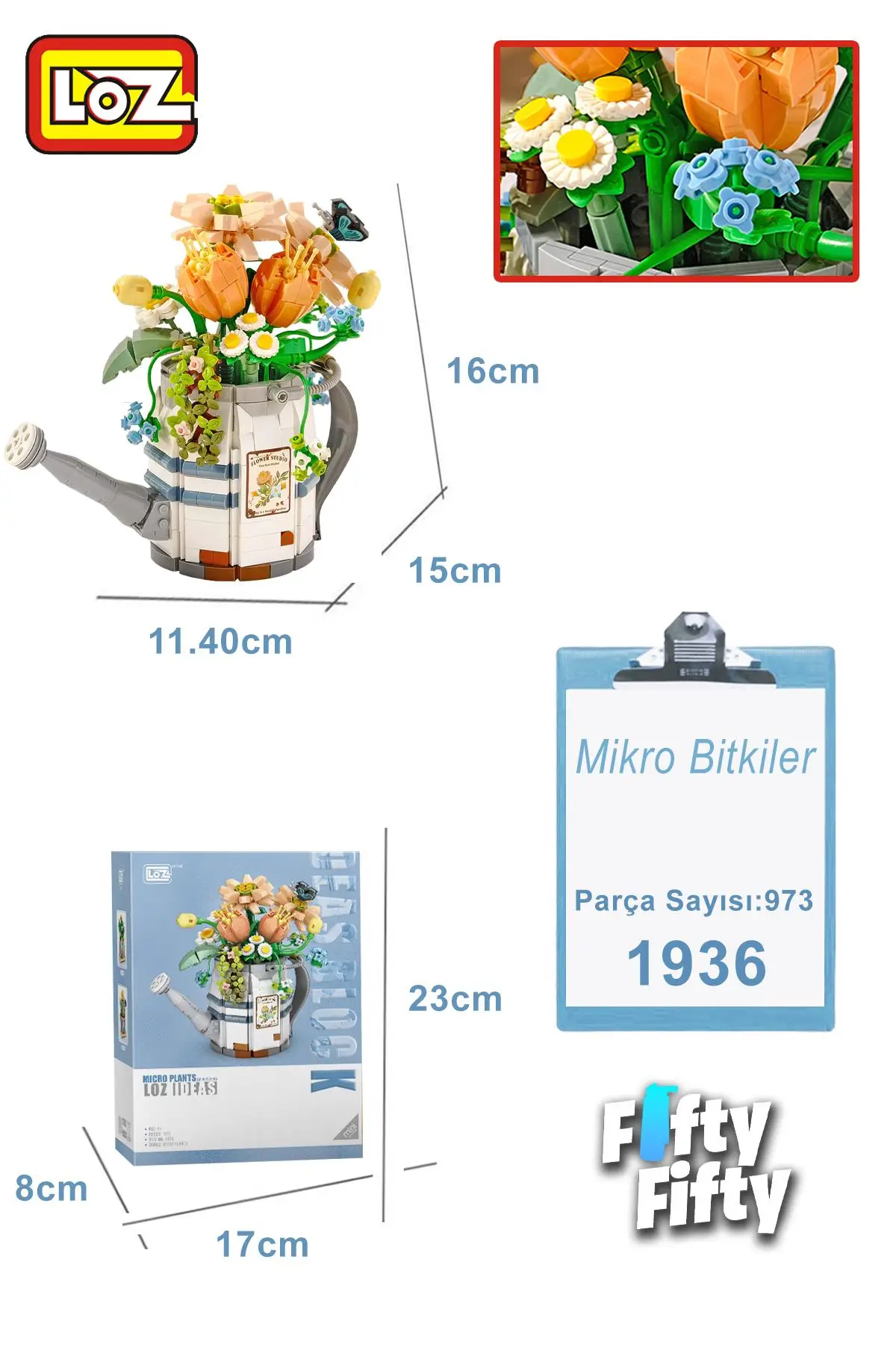 Loz Mikro Bitkiler -LZ1936 (973 Parça) Oyuncak Yapım Seti