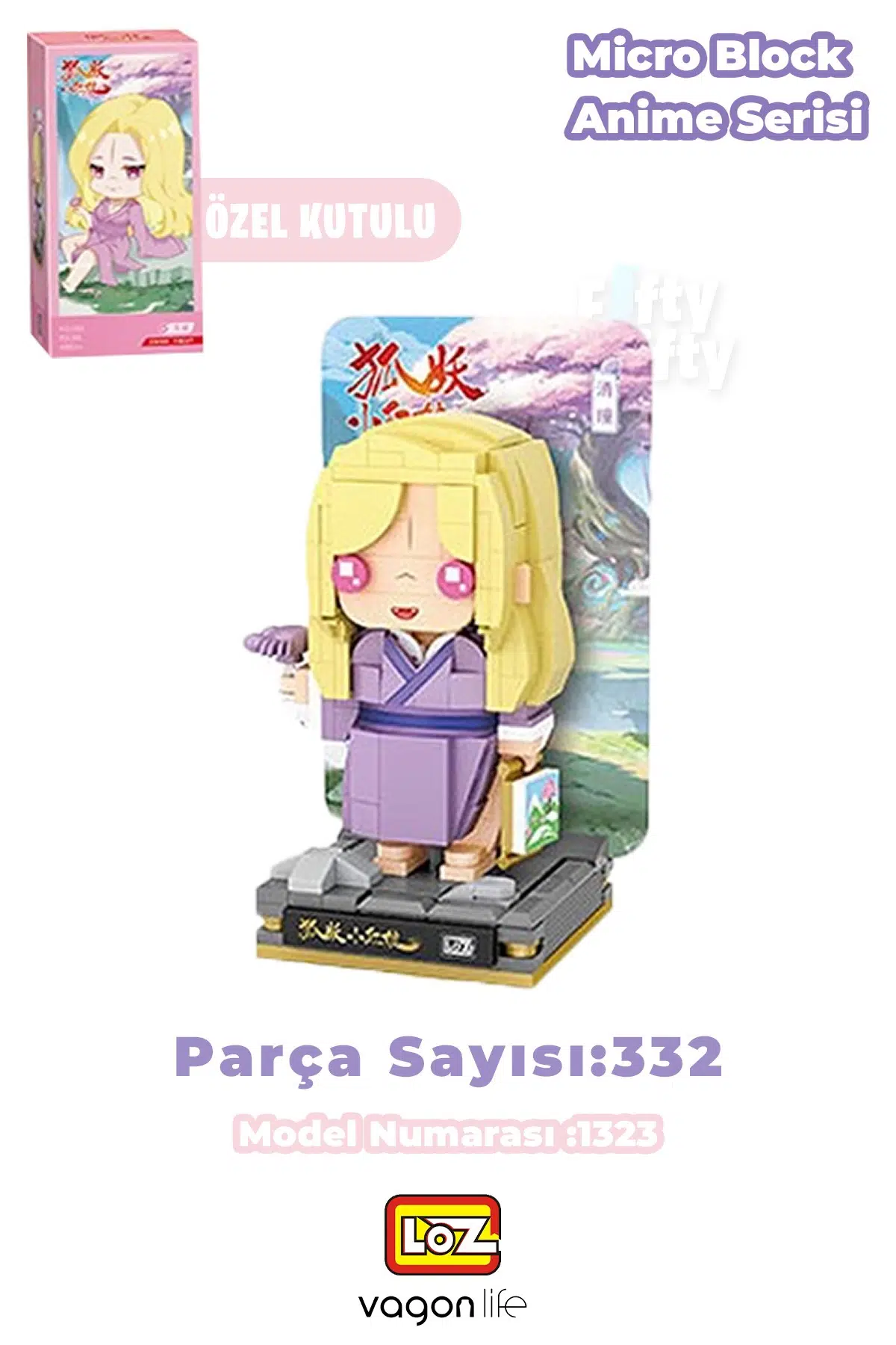 Loz Micro Anime Serisi 1323 Modeli 332 Parça Dekoratif Oyuncak Yapım Seti Yapı Blok FFLZ-1323