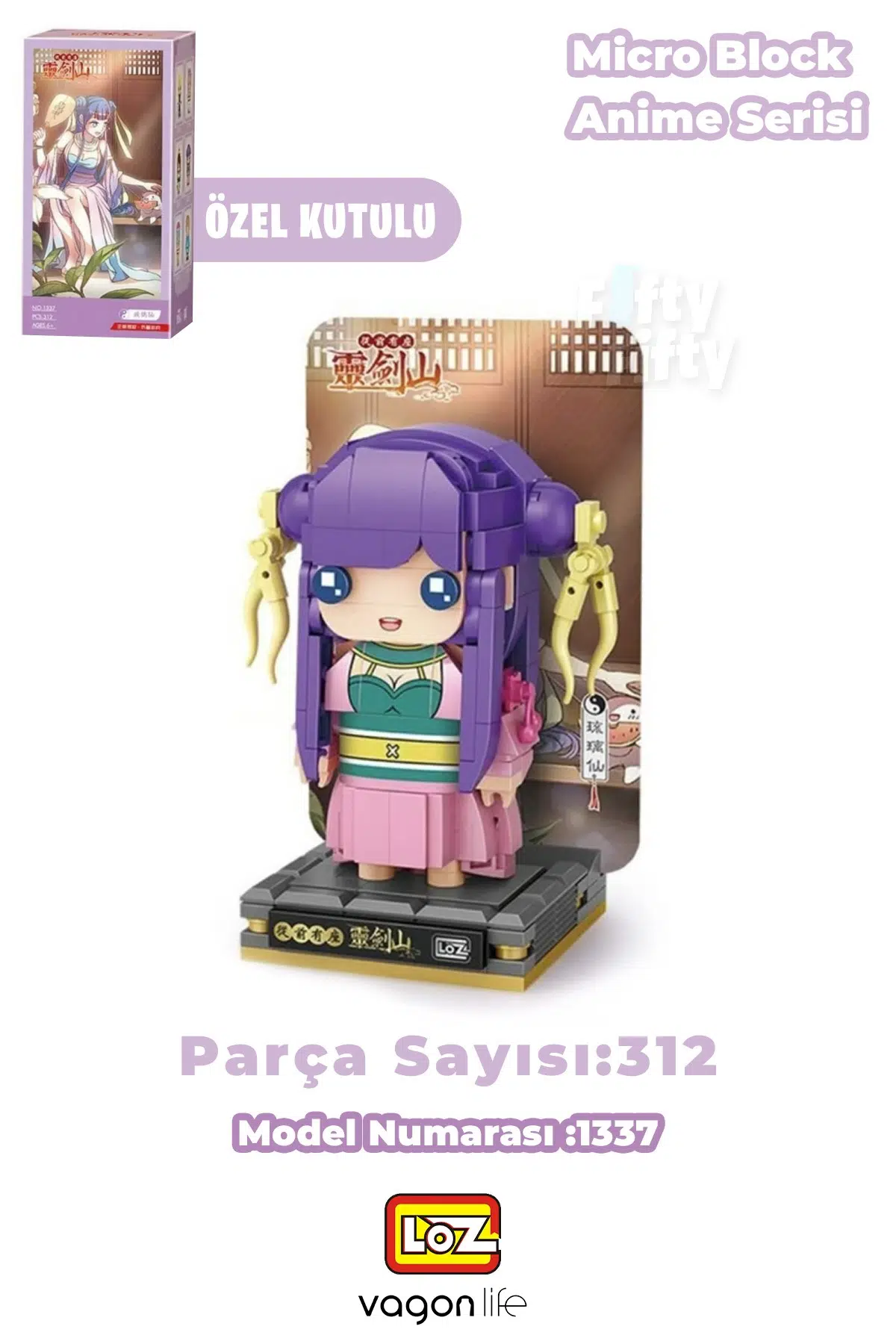 Loz Micro Anime Serisi 1337 Modeli 312 Parça Dekoratif Oyuncak Yapım Seti Yapı Blok FFLZ-1337