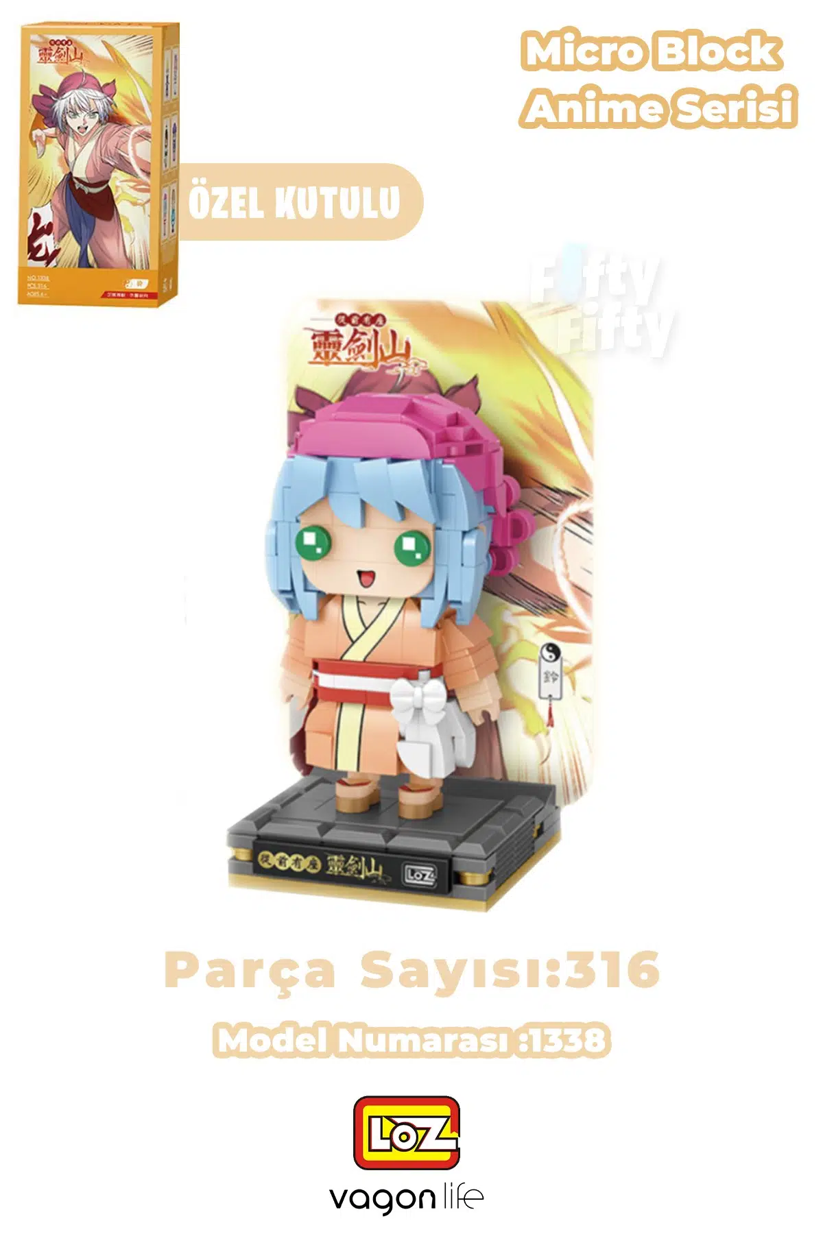 Loz Micro Anime Serisi 1338 Modeli 316 Parça Dekoratif Oyuncak Yapım Seti Yapı Blok FFLZ-1338