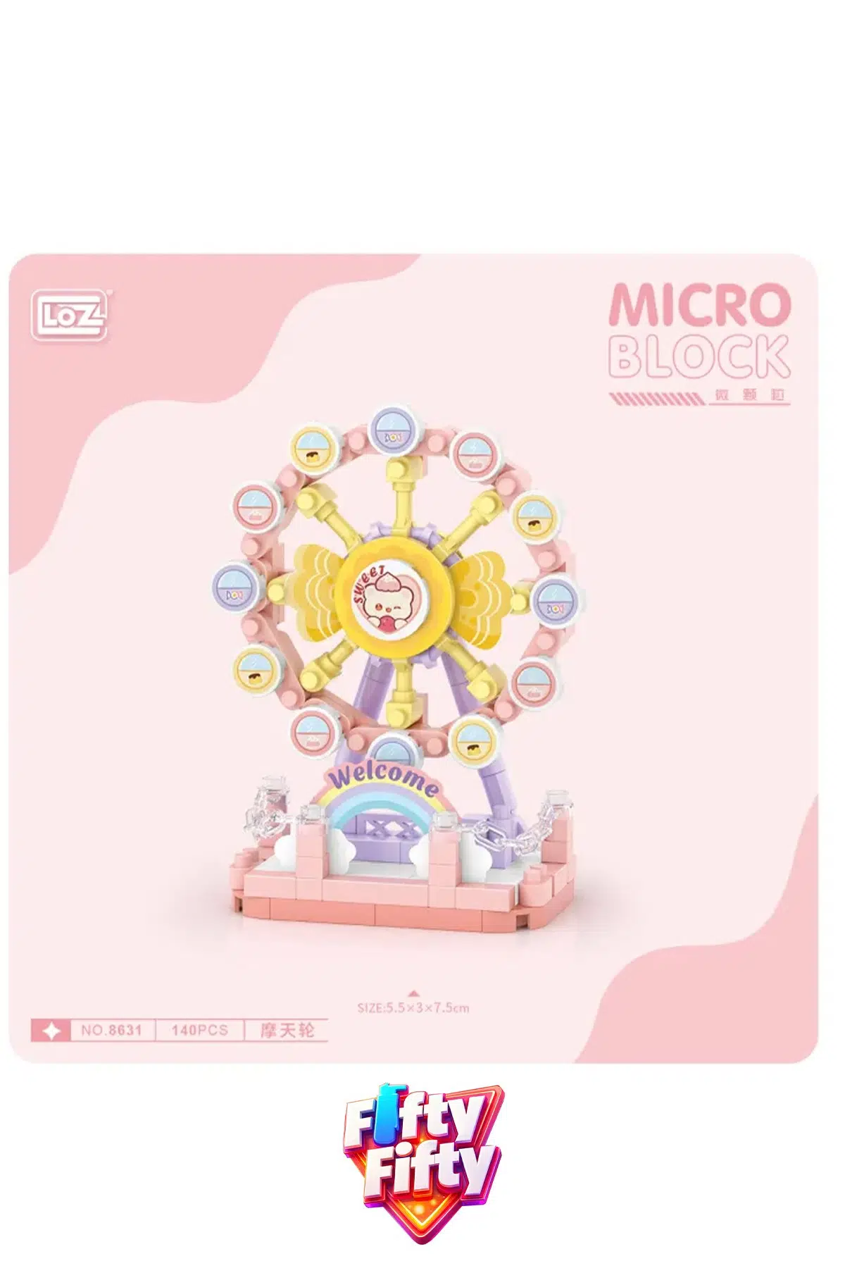 Loz Micro Block 4'lü Lunapark Seti 4 Farklı Model Dekoratif Oyuncak Yapım Seti Yapı Blok Seti