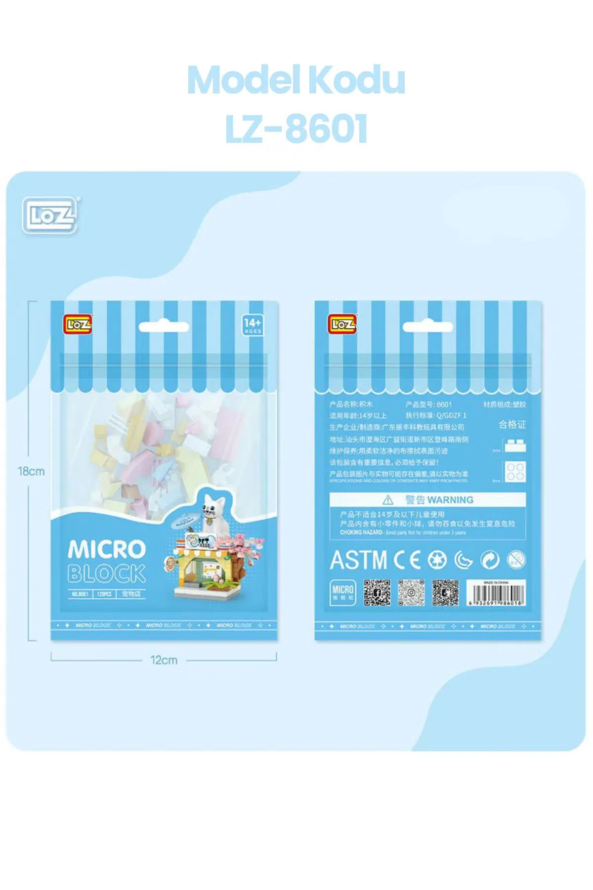 Loz Micro Block 4'lü Dükkan Seti 4 Farklı Model Dekoratif Oyuncak Yapım Seti Yapı Blok Seti