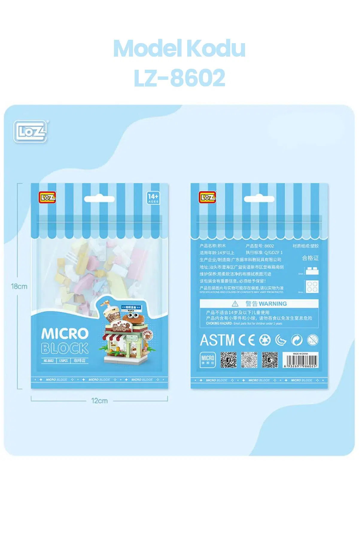 Loz Micro Block 4'lü Dükkan Seti 4 Farklı Model Dekoratif Oyuncak Yapım Seti Yapı Blok Seti