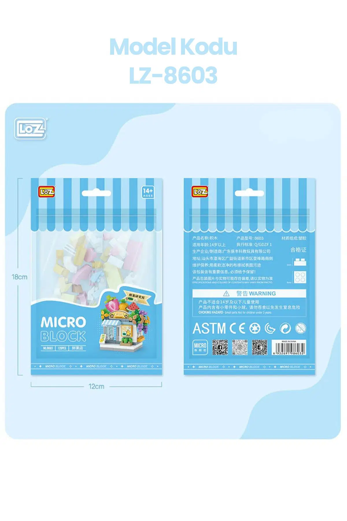Loz Micro Block 4'lü Dükkan Seti 4 Farklı Model Dekoratif Oyuncak Yapım Seti Yapı Blok Seti