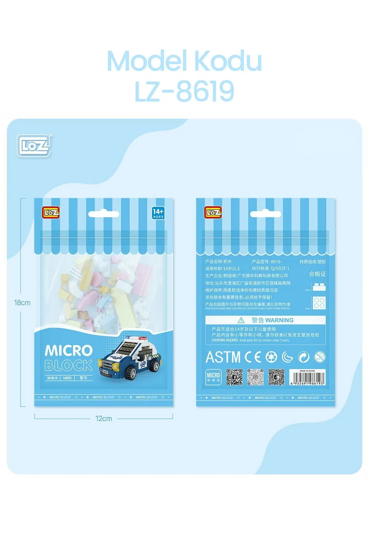 Loz Micro Block 4'lü Araç Seti 4 Farklı Model Dekoratif Oyuncak Yapım Seti Yapı Blok Seti