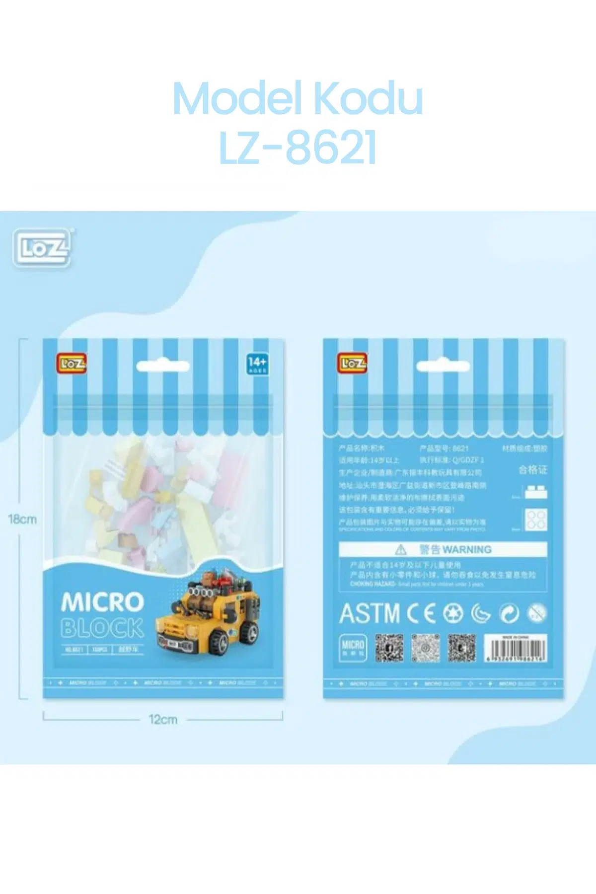 Loz Micro Block 4'lü Araç Seti 4 Farklı Model Dekoratif Oyuncak Yapım Seti Yapı Blok Seti