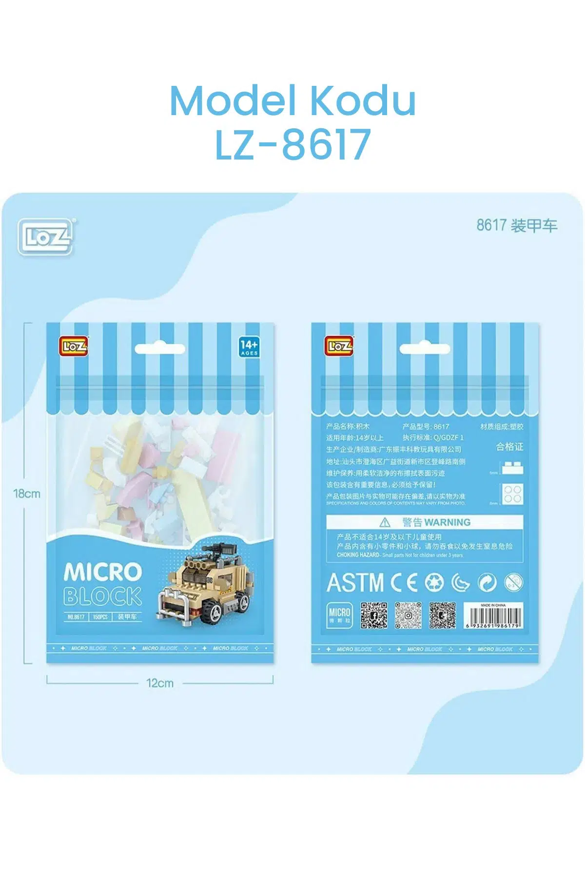 Loz Micro Block 4'lü Savaş Araçları 4 Farklı Model Dekoratif Oyuncak Yapım Seti Yapı Blok Seti