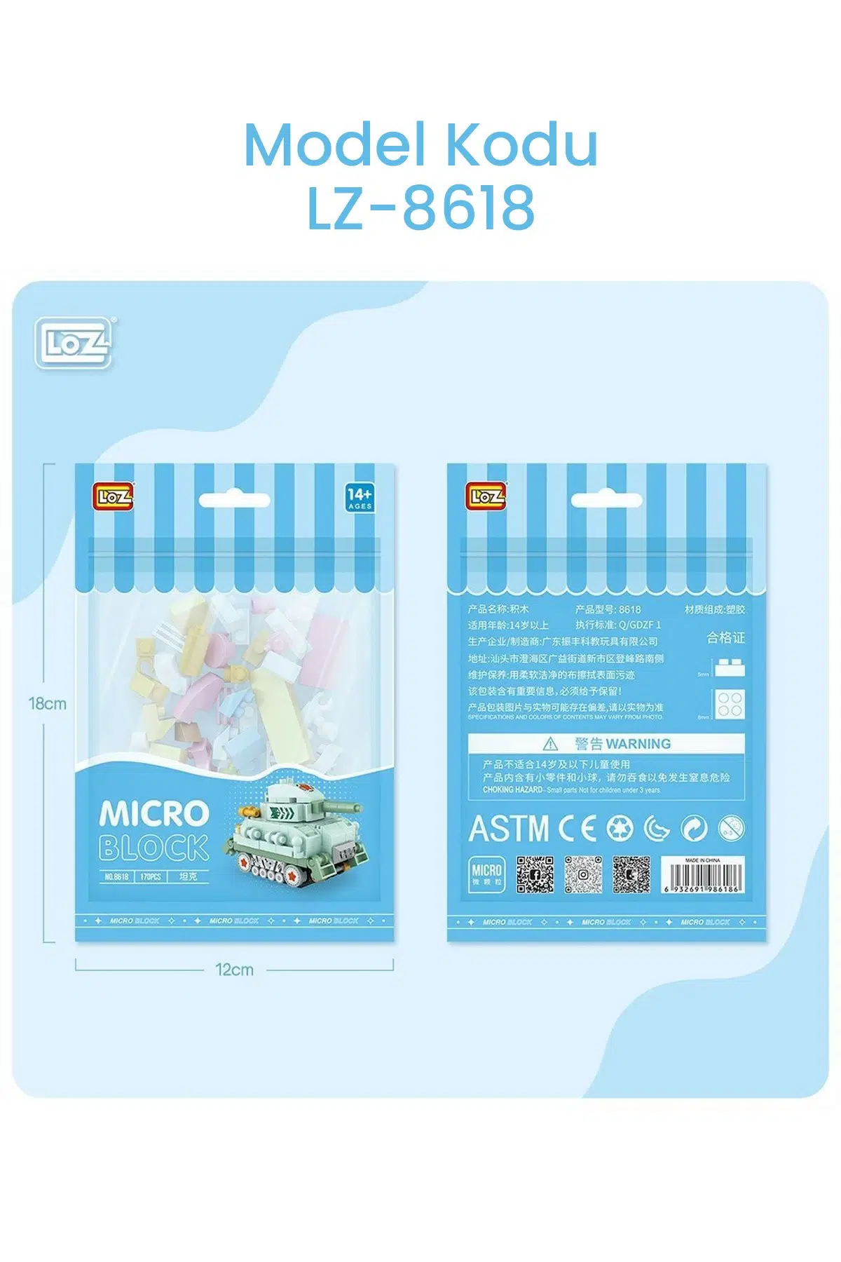 Loz Micro Block 4'lü Savaş Araçları 4 Farklı Model Dekoratif Oyuncak Yapım Seti Yapı Blok Seti
