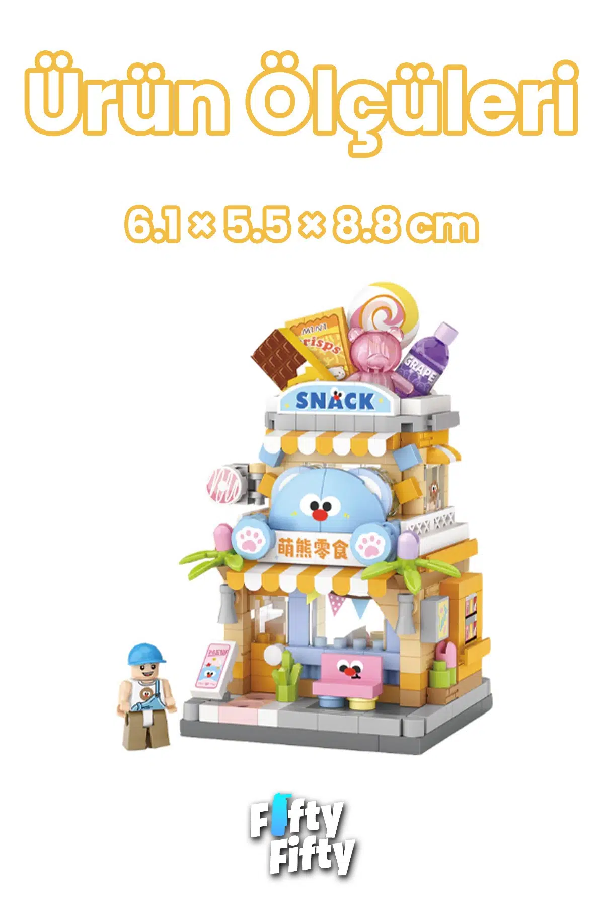 Loz Micro Block Serisi Atıştırmalık Dükkanı 410 Parça Dekoratif Oyuncak Yapım Seti Yapı Blok LZ-8868