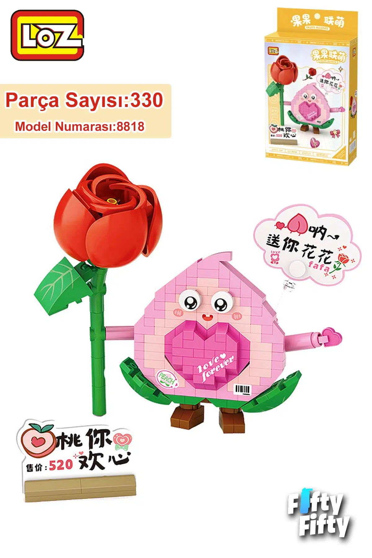 LOZ Micro Block Serisi Sevimli Çiçek 330 Parça Oyuncak Yapım Seti FFLZ-8818