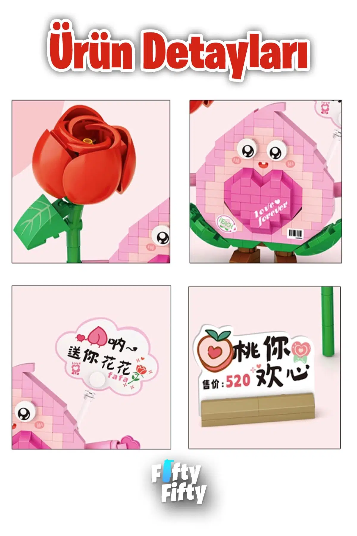 LOZ Micro Block Serisi Sevimli Çiçek 330 Parça Oyuncak Yapım Seti FFLZ-8818