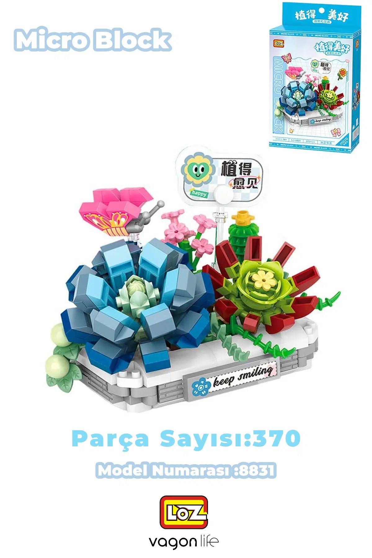 LOZ Micro Block Serisi Kar Lotusu Çiçek Buketi Figürü 370 Parça Oyuncak Yapım Seti FFLZ-8831