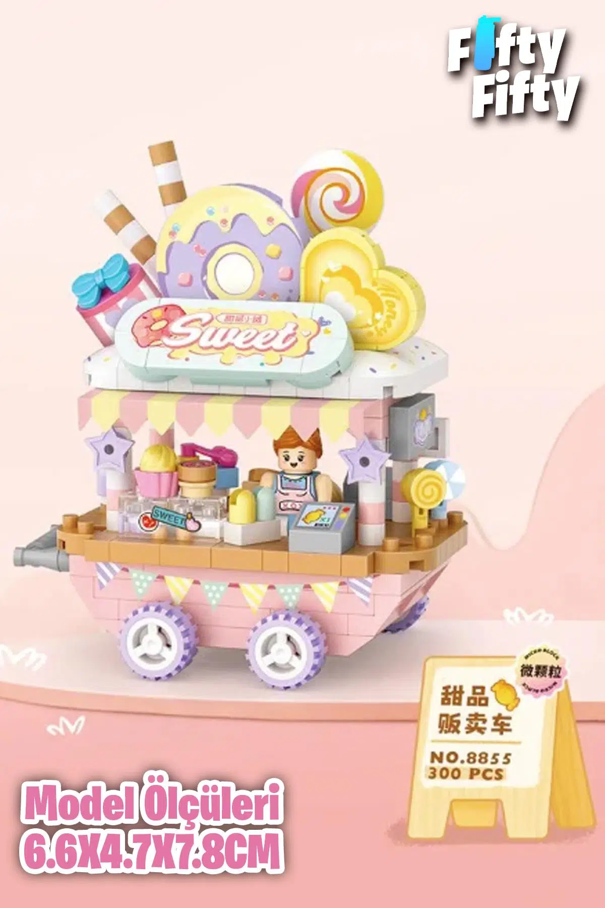 Loz Micro Block Serisi Donut Arabası 300 Parça Oyuncak Yapım Seti FFLZ-8855