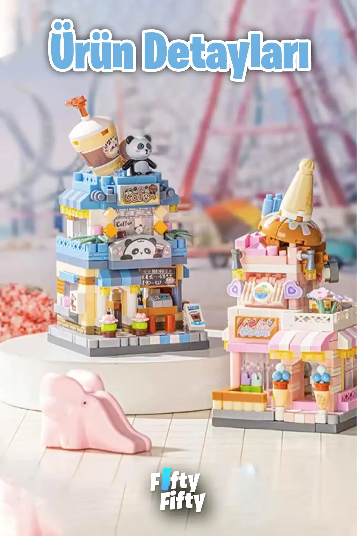 Loz Micro Block Serisi Kahve Dükkanı 400 Parça Oyuncak Yapım Seti FFLZ-8814