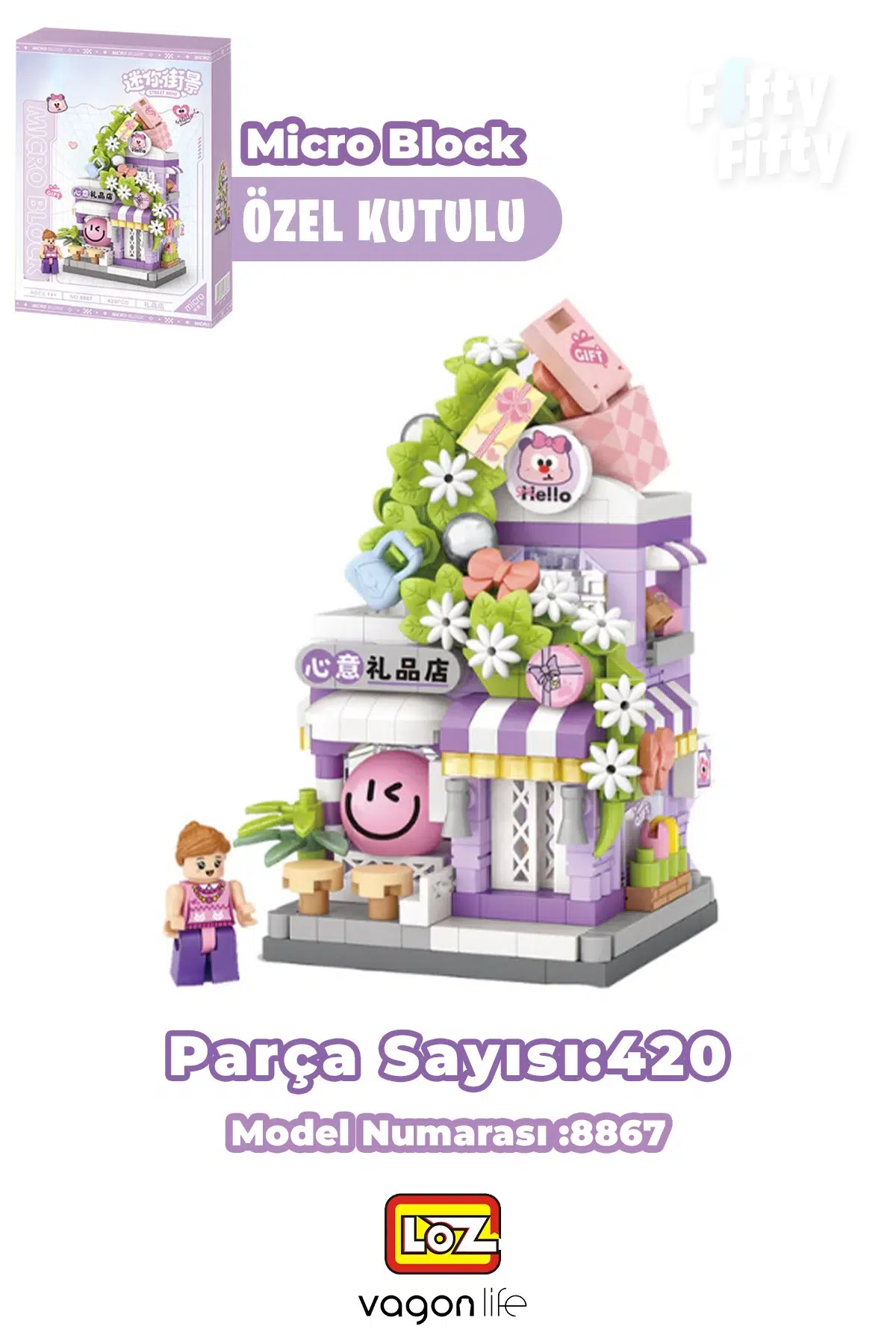 Loz Micro Block Serisi Hediye Dükkanı 420 Parça Dekoratif Oyuncak Yapım Seti Yapı Blok FFLZ-8867