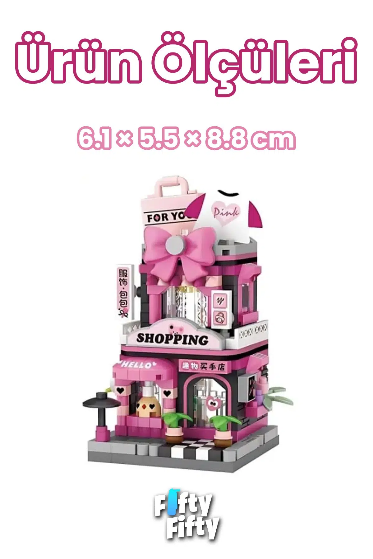 Loz Micro Block Serisi Alışveriş Dükkanı 370 Parça Dekoratif Oyuncak Yapım Seti Yapı Blok FFLZ-8870