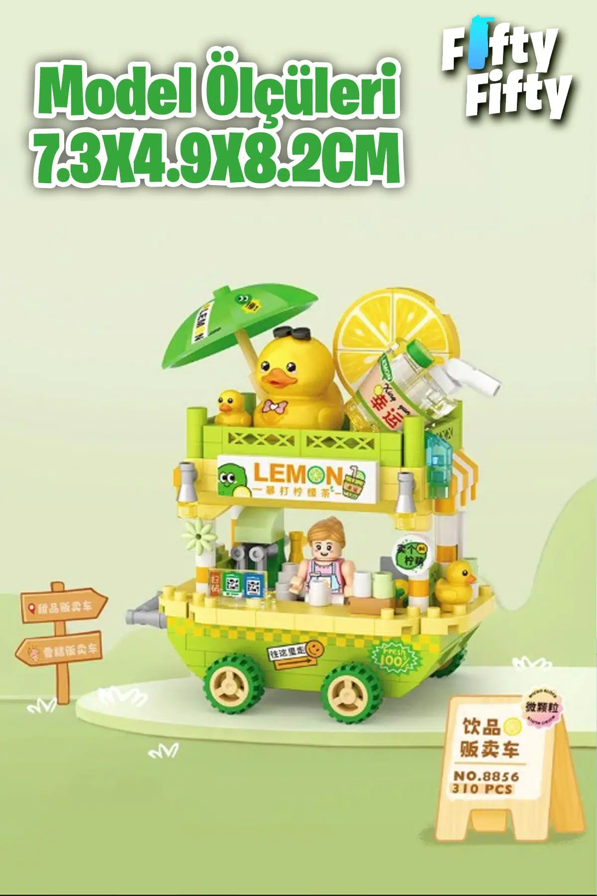 Loz Micro Block Serisi Limonata Arabası 310 Parça Oyuncak Yapım Seti FFLZ-8856