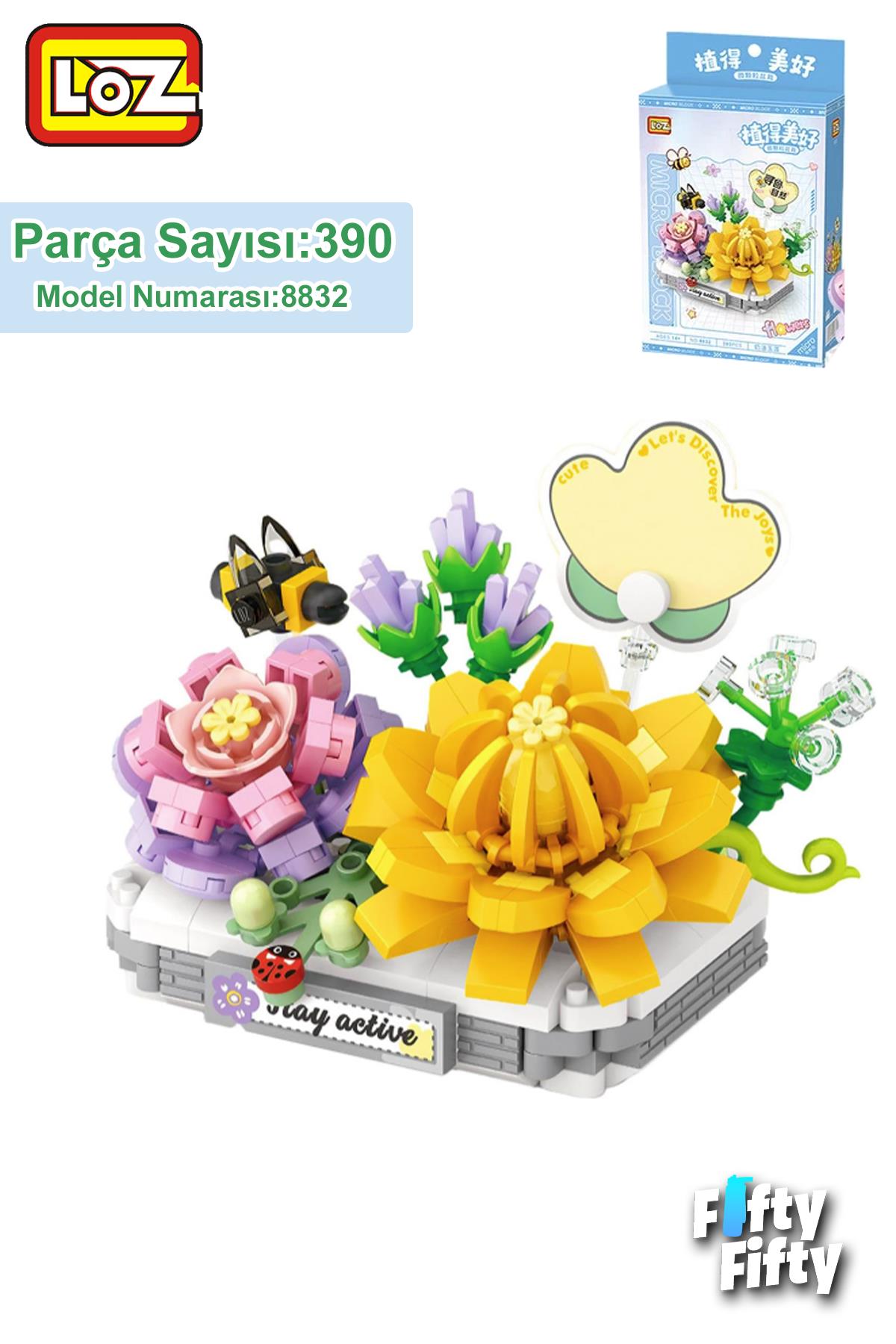 LOZ Micro Block Serisi Sevimli Çiçek 390 Parça Oyuncak Yapım Seti FFLZ-8832