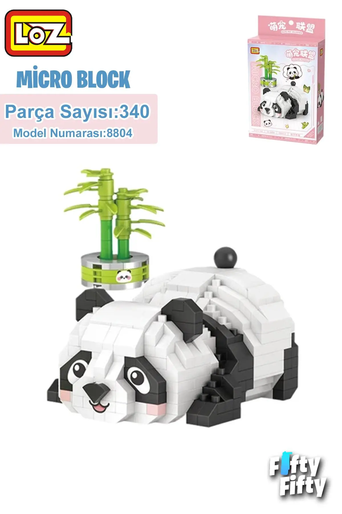 Loz Micro Block Serisi Panda 340 Parça Oyuncak Yapım Seti FFLZ-8804