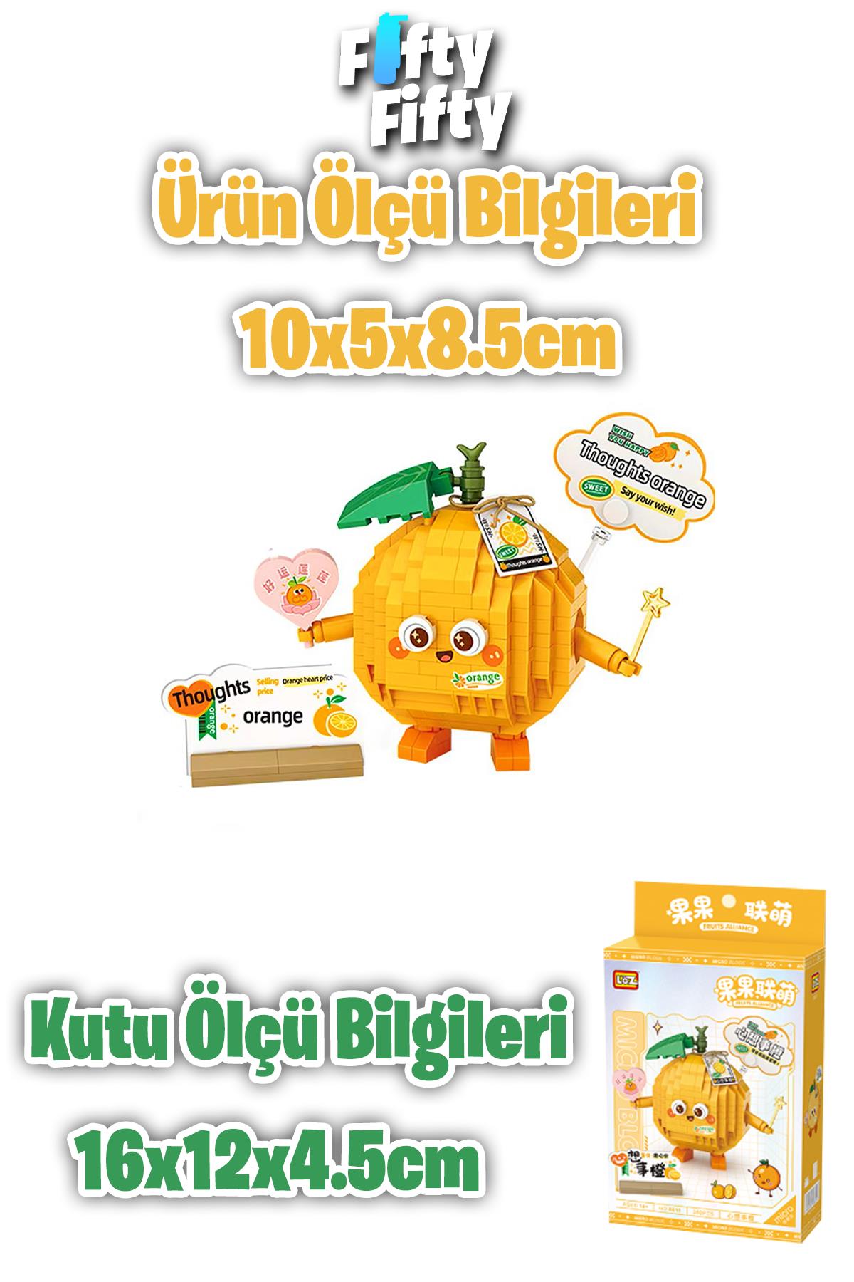 LOZ Micro Block Serisi Sevimli Portakal 330 Parça Oyuncak Yapım Seti FFLZ-8819