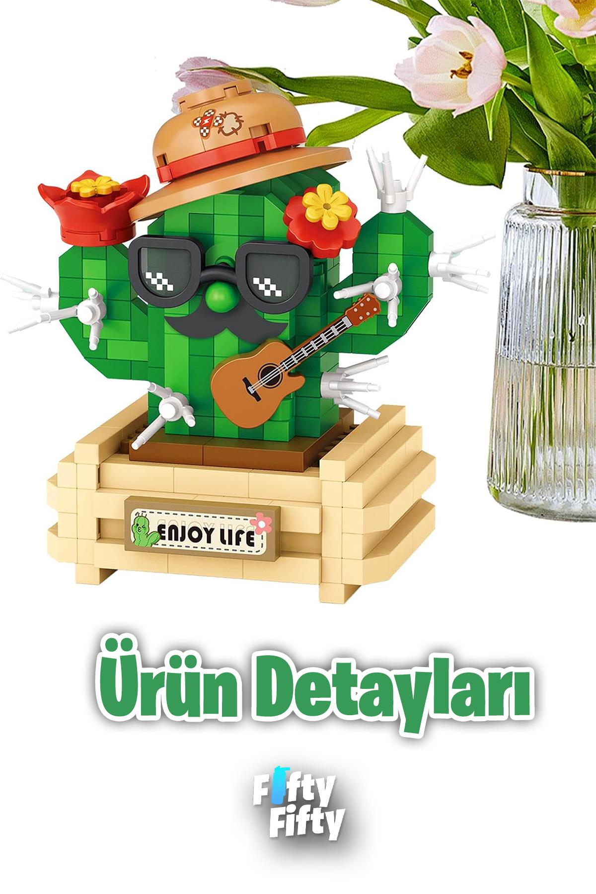 LOZ Micro Block Serisi Sevimli Kaktüs 380 Parça Oyuncak Yapım Seti FFLZ-8833