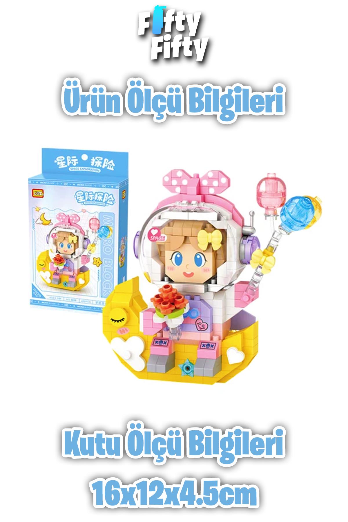 Loz Micro Block Serisi Pembe Astronot 410 Parça Oyuncak Yapım Seti FFLZ-8828