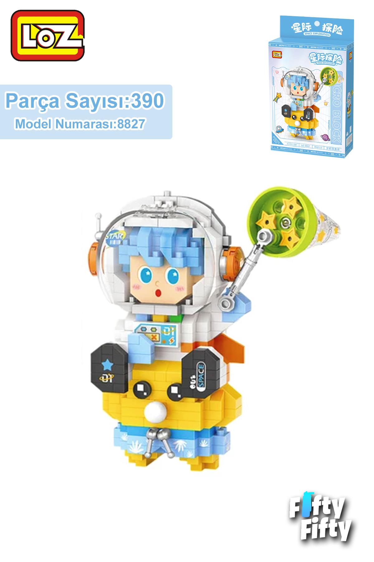 LOZ Micro Block Serisi Mavi Astronot 390 Parça Oyuncak Yapım Seti FFLZ-8827