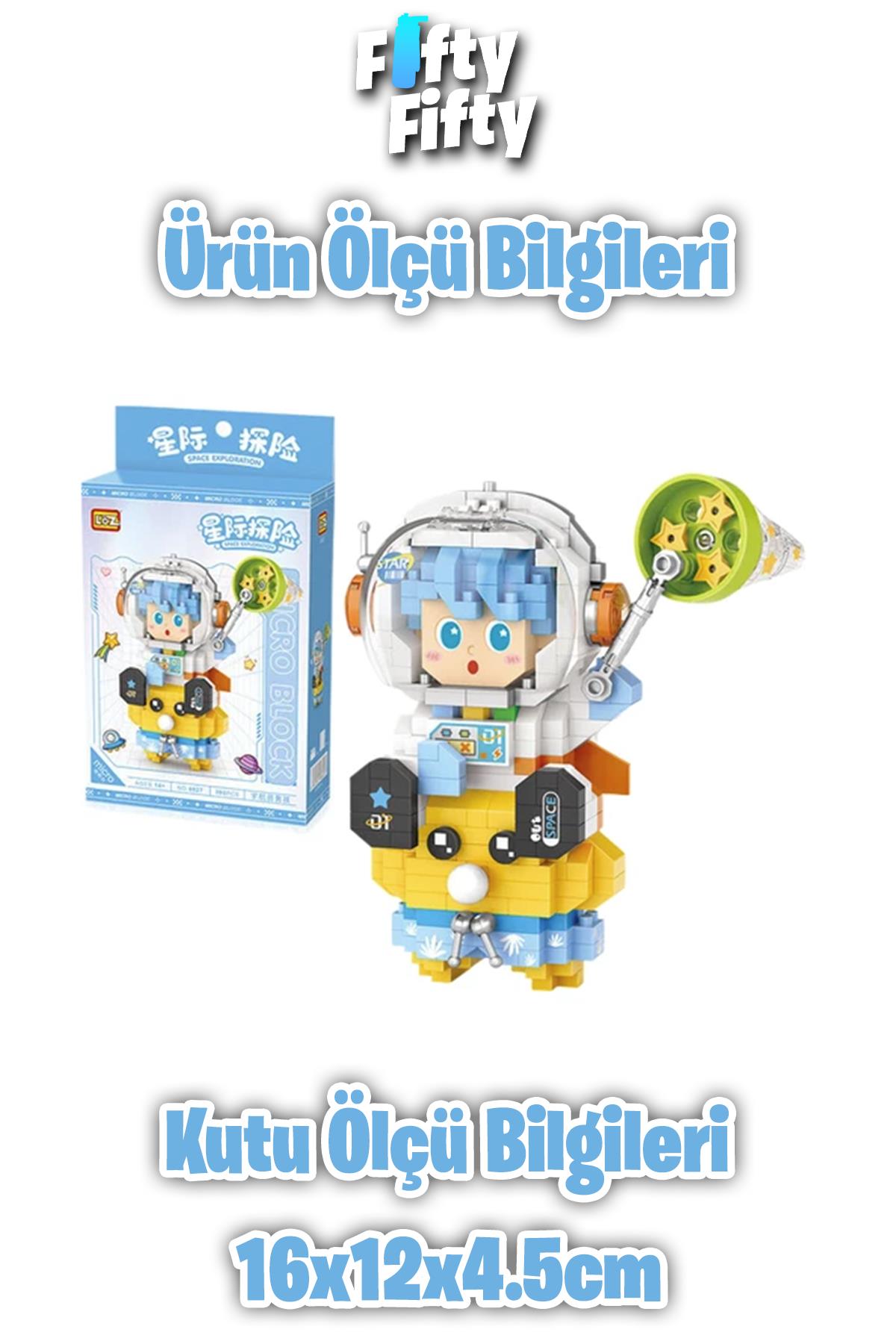 LOZ Micro Block Serisi Mavi Astronot 390 Parça Oyuncak Yapım Seti FFLZ-8827