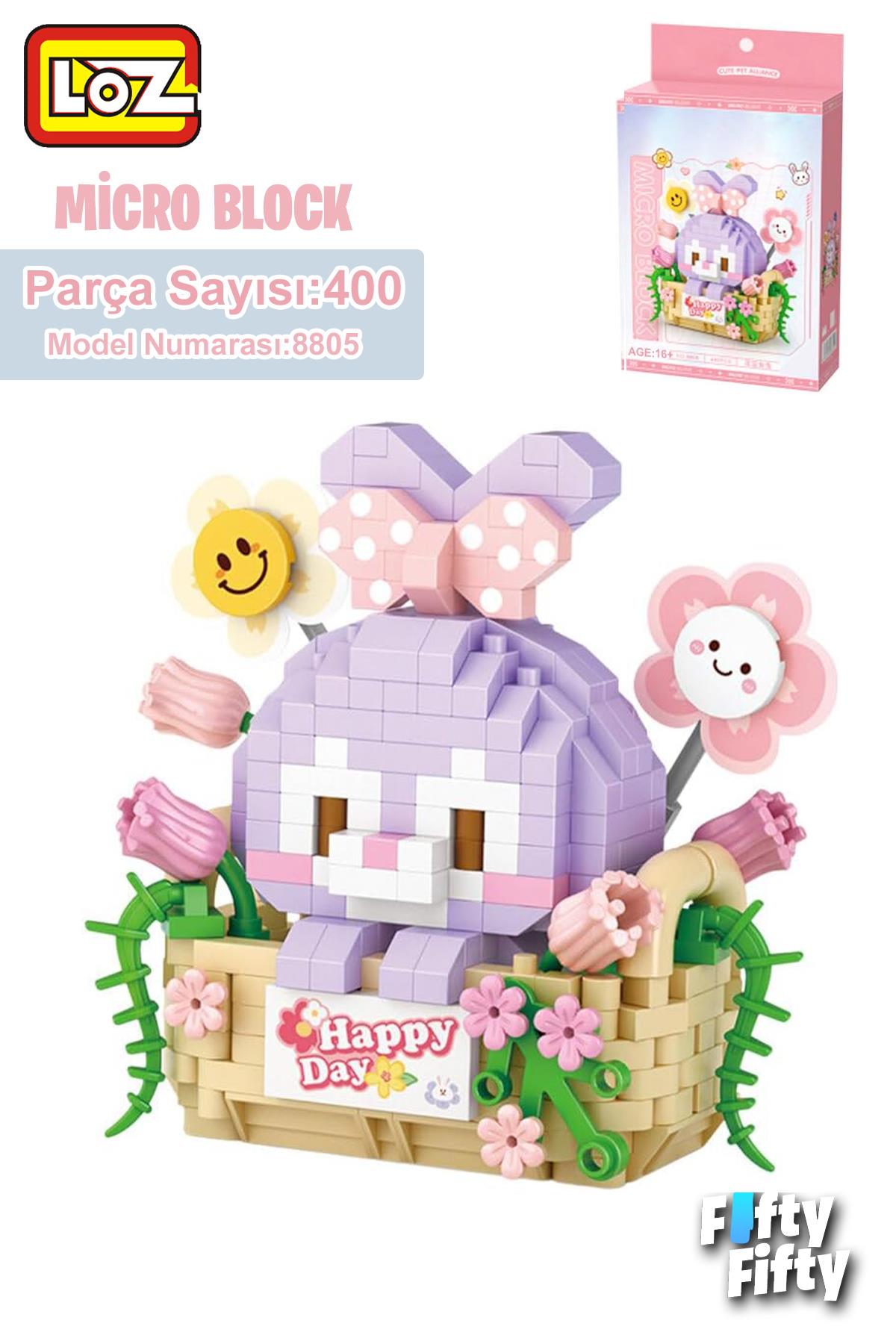 LOZ Micro Block Serisi Sevimli Tavşan 400 Parça Oyuncak Yapım Seti FFLZ-8805