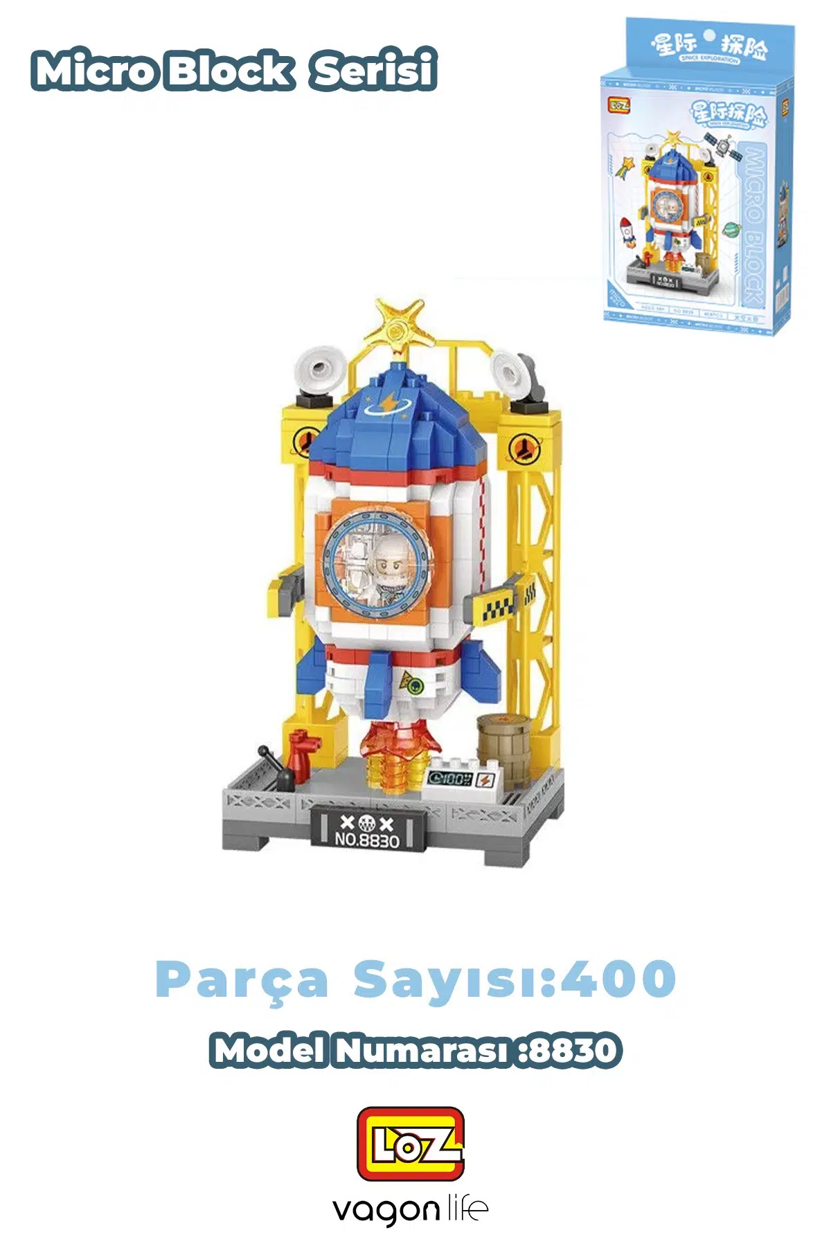Loz Micro Block Serisi Uzay Aracı Figürü 400 Parça Dekoratif Oyuncak Yapım Seti Yapı Blok FFLZ-8830