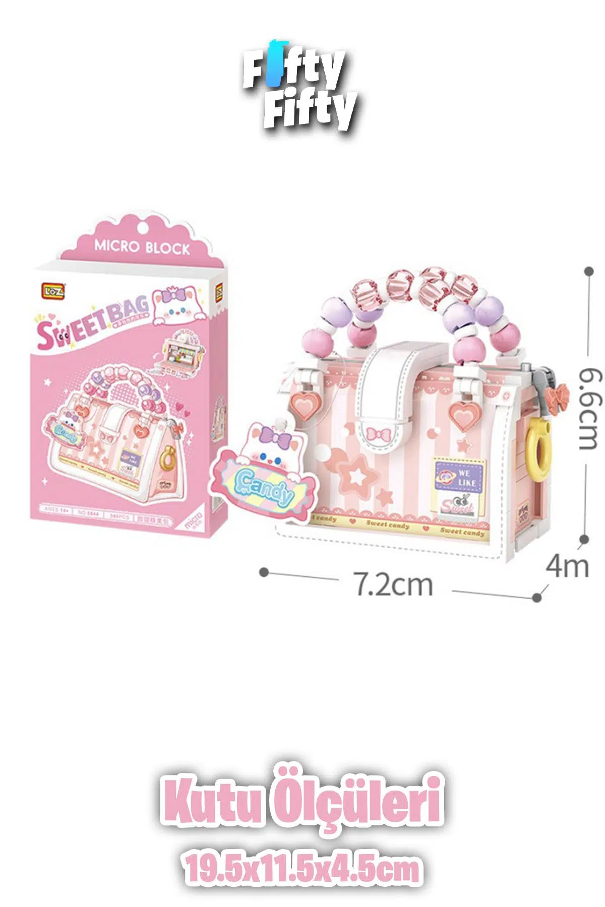 Loz Micro Block Sweet Bag Serisi Boncuklu Çanta 340 Parça Oyuncak Yapım Seti FFLZ-8844