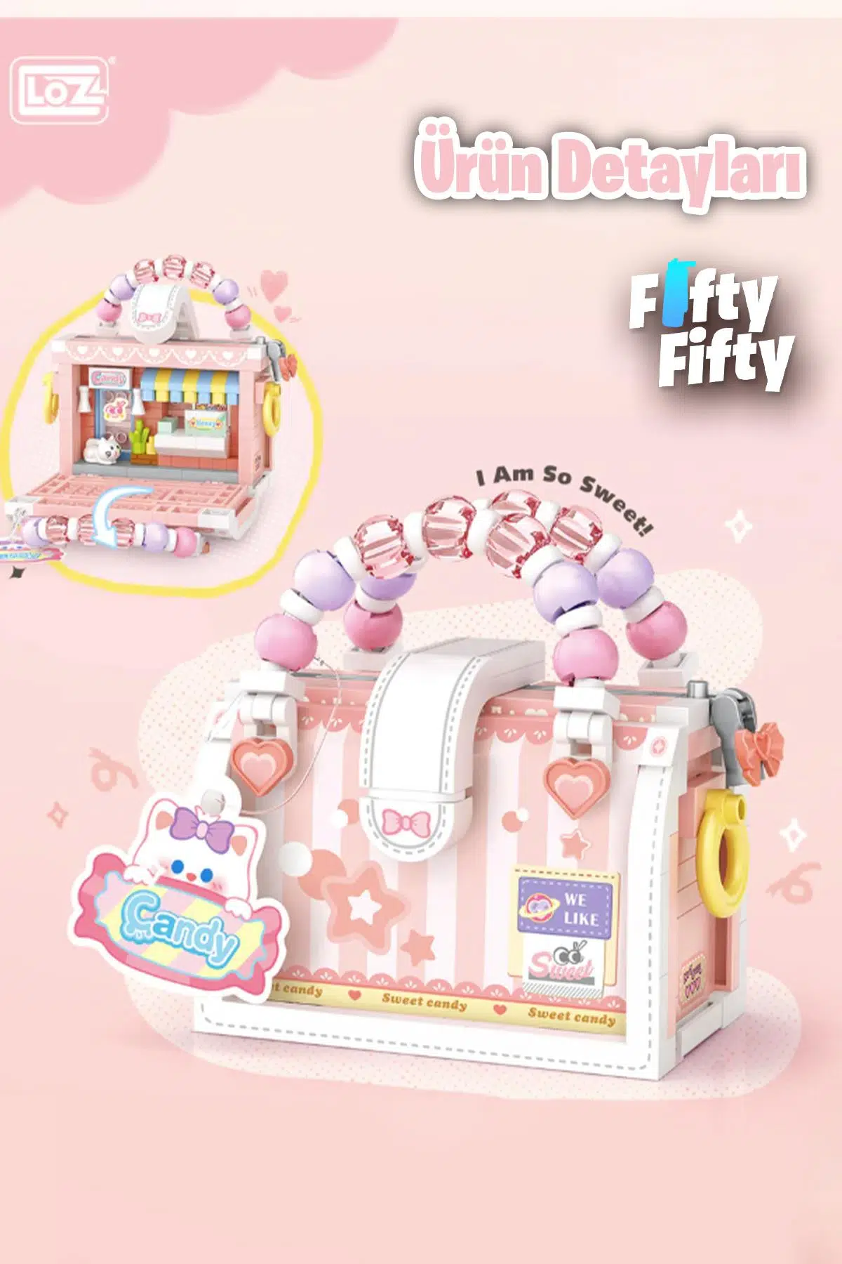 Loz Micro Block Sweet Bag Serisi Boncuklu Çanta 340 Parça Oyuncak Yapım Seti FFLZ-8844