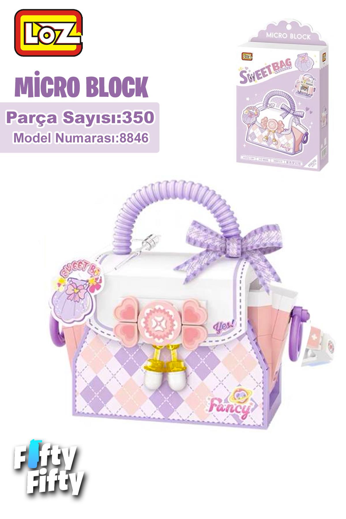 Loz Micro Block Sweet Bag Serisi Mor Çanta 350 Parça Oyuncak Yapım Seti FFLZ-8846