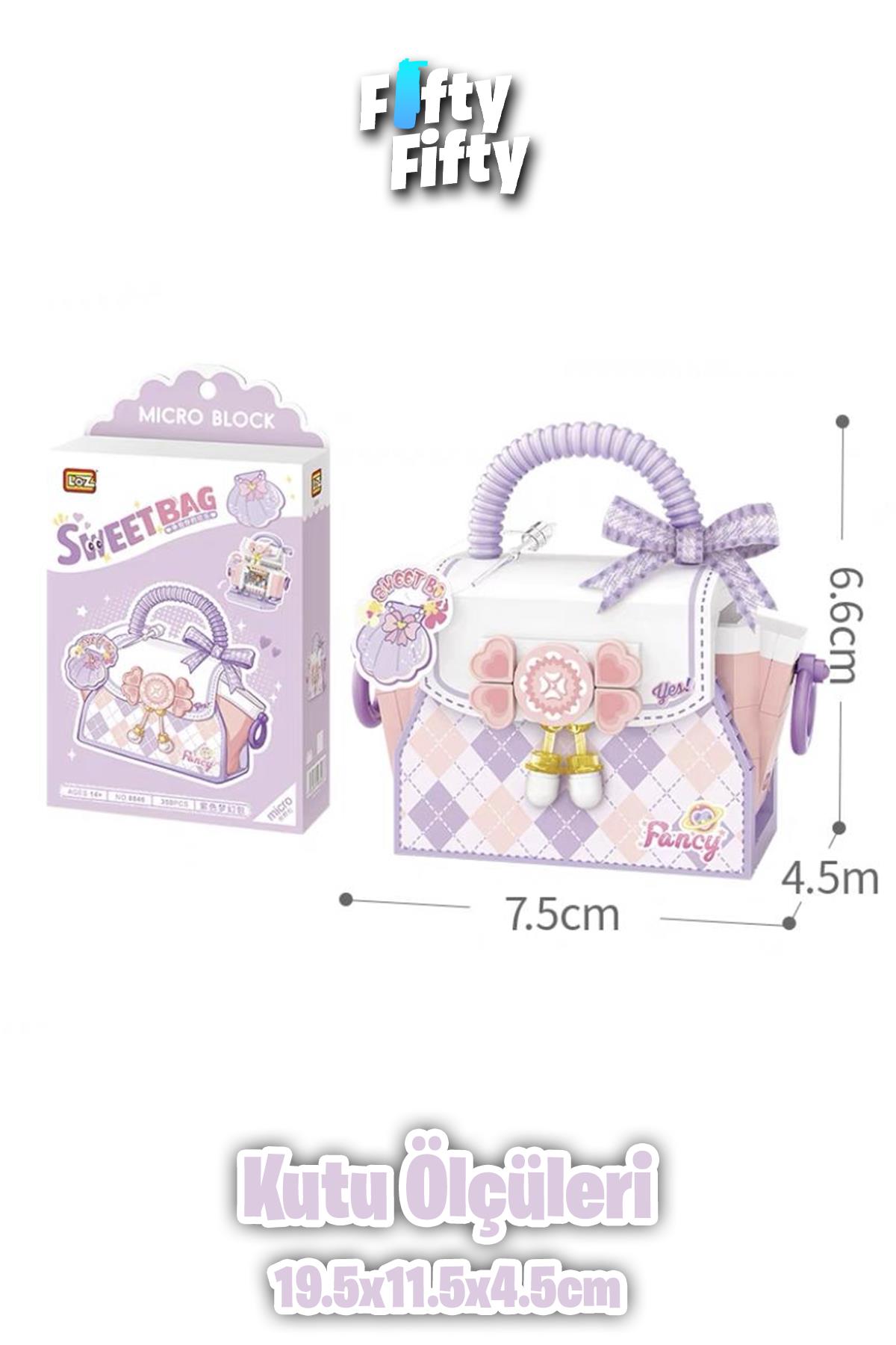 Loz Micro Block Sweet Bag Serisi Mor Çanta 350 Parça Oyuncak Yapım Seti FFLZ-8846