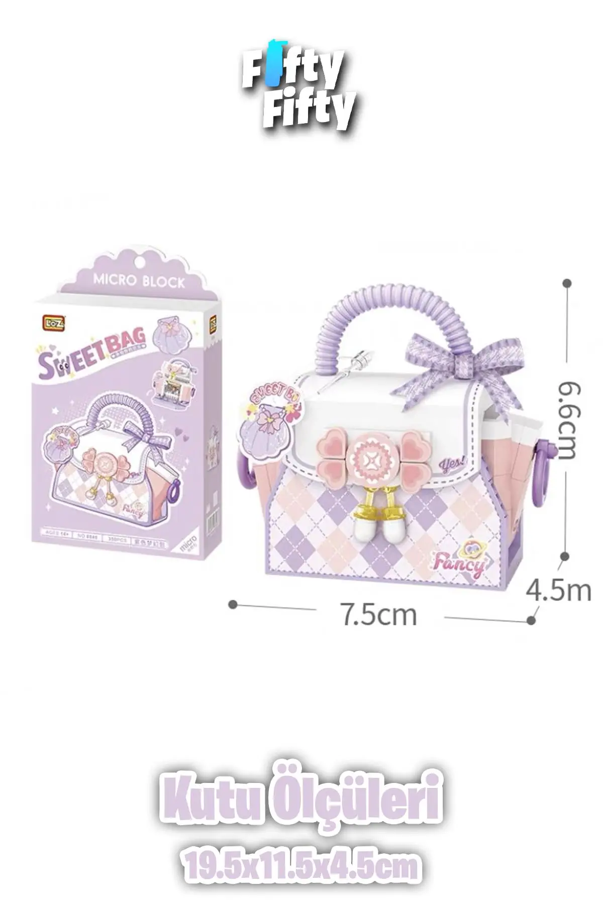 Loz Micro Block Sweet Bag Serisi Mor Çanta 350 Parça Oyuncak Yapım Seti FFLZ-8846