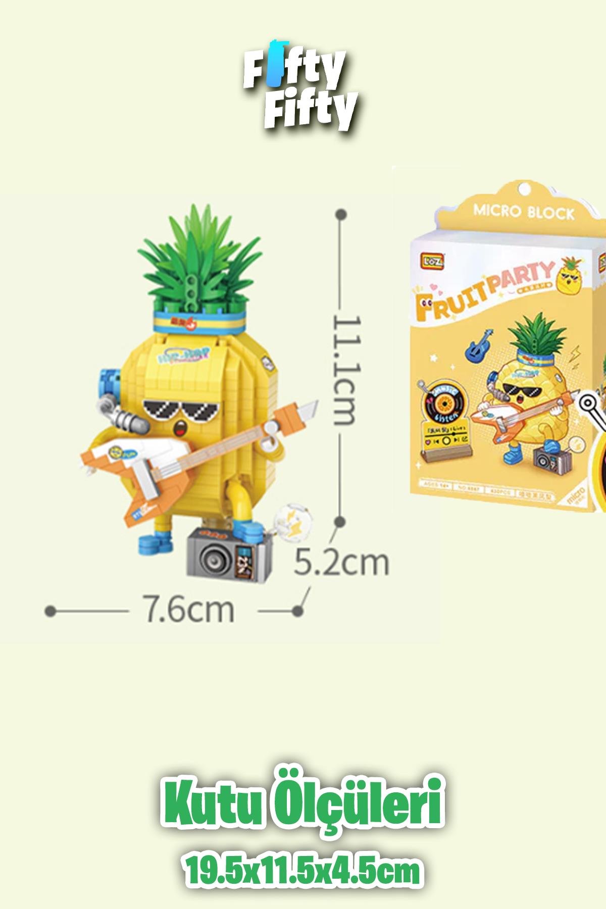 Loz Micro Block Serisi Gitarist Ananas Figürü 430 Parça Oyuncak Yapım Seti FFLZ-8847