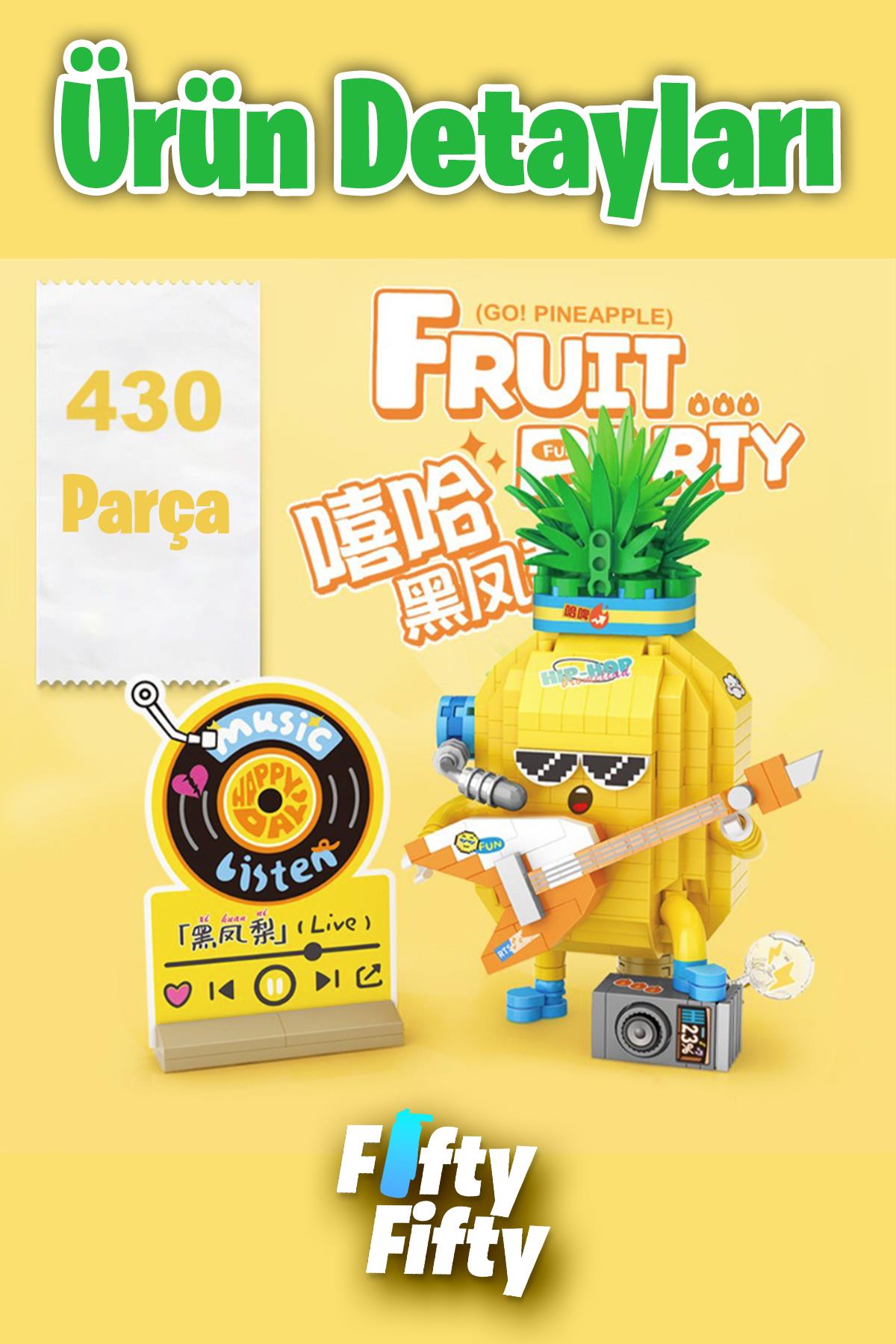 Loz Micro Block Serisi Gitarist Ananas Figürü 430 Parça Oyuncak Yapım Seti FFLZ-8847
