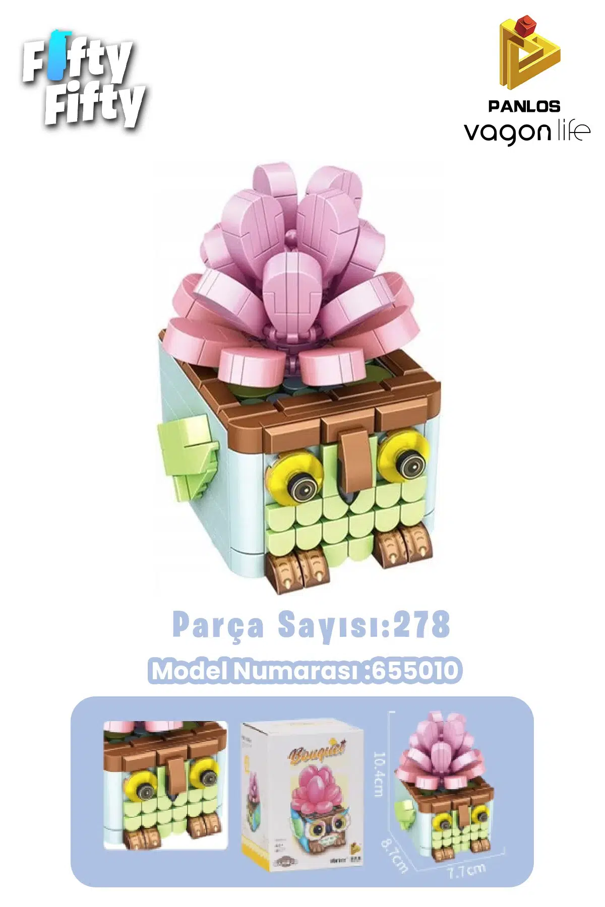 Panlos Mini Potted Plant Serisi Kuş Figürü 278 Parça Oyuncak Yapım Seti -FFP655010