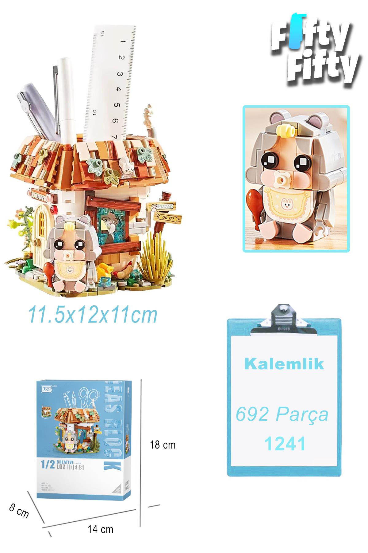 Loz Creative Serisi Sevimli Kalemlik Gri -LZ1241 (692 Parça) Oyuncak Yapım Seti