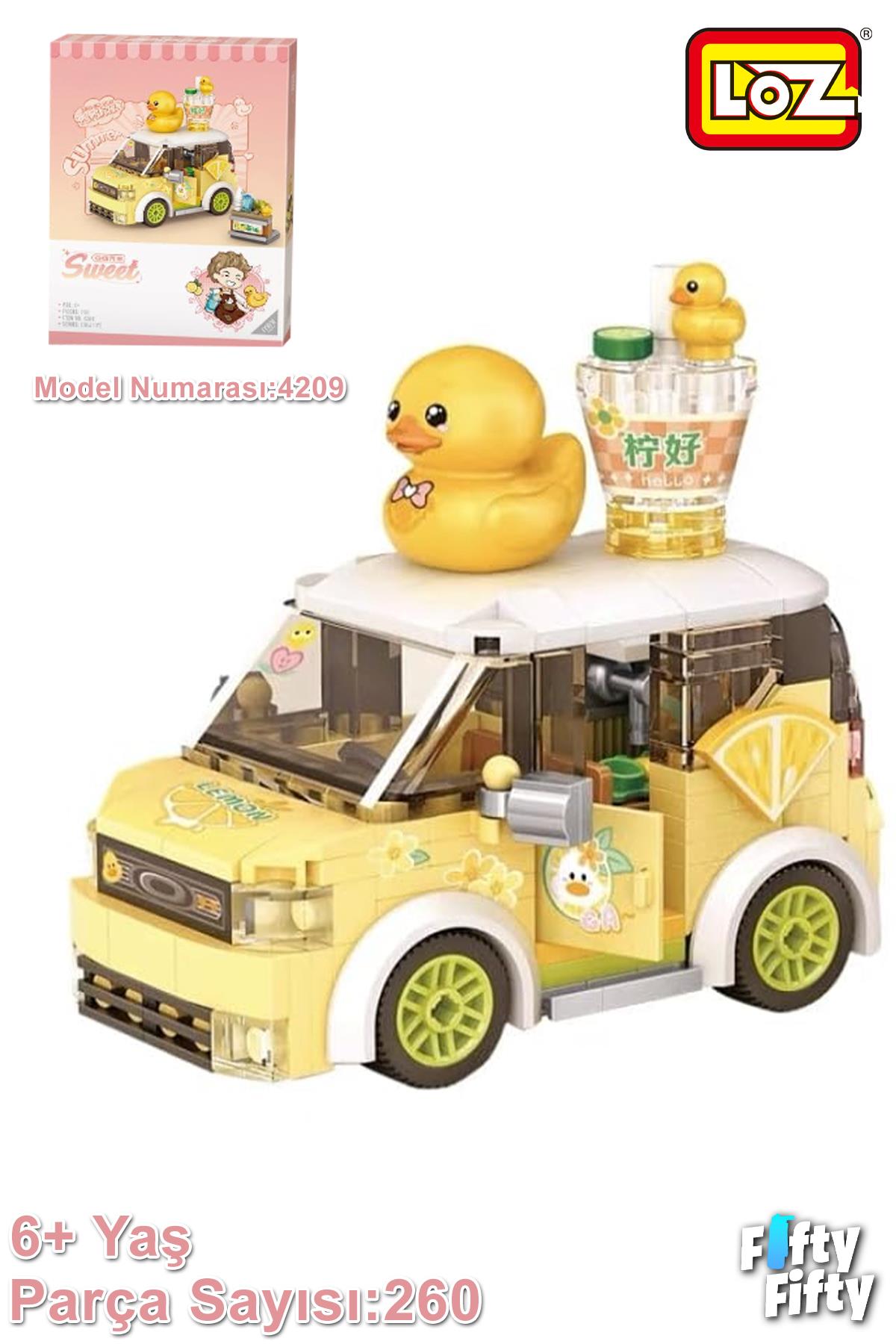 Loz Mini Block Serisi/ Sarı Araba -LZ4209 (260 Parça) Oyuncak Yapım Seti