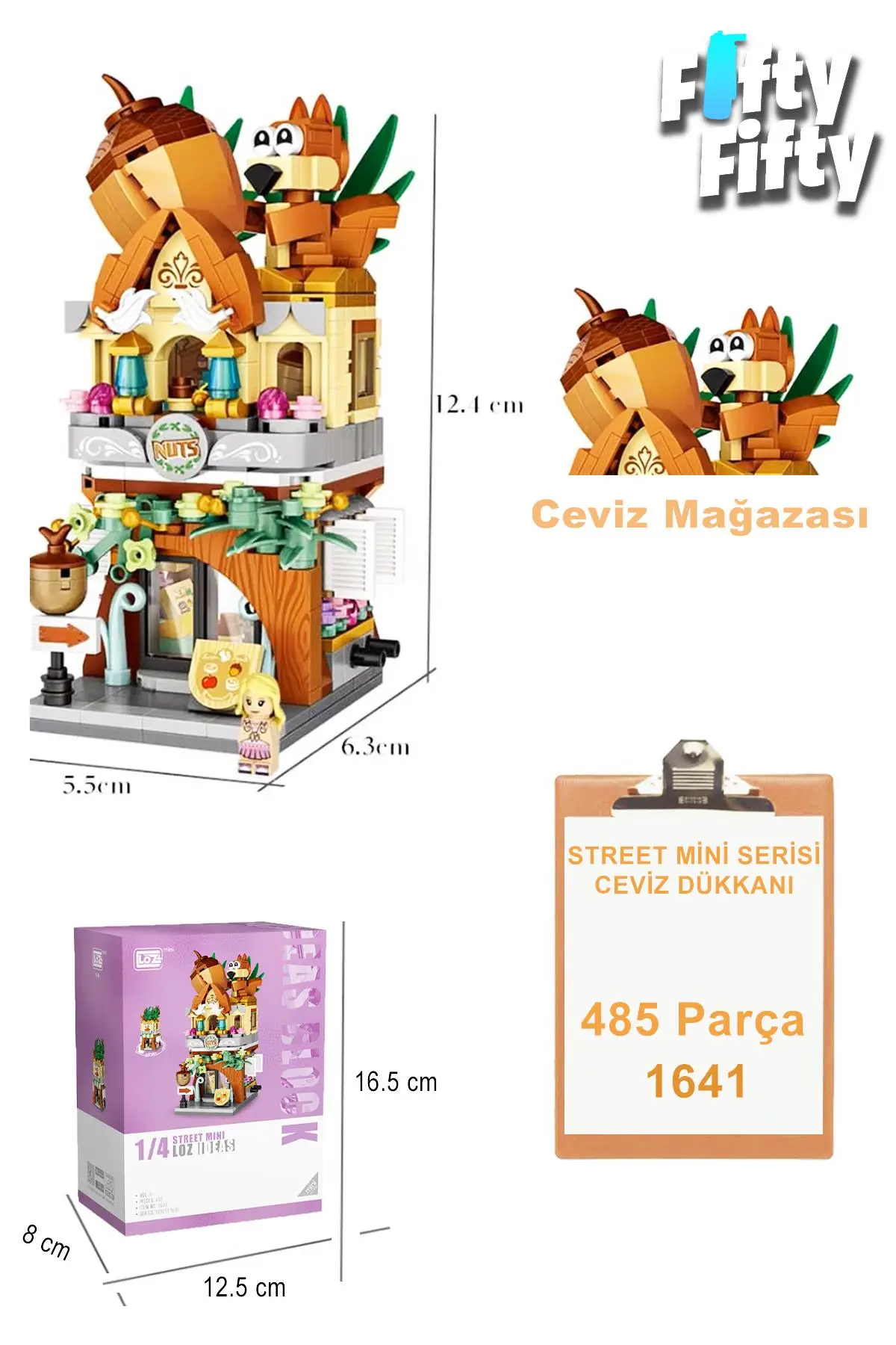 Loz Street Mini Serisi Ceviz Dükkanı -LZ1641 (485 Parça) Oyuncak Yapım Seti