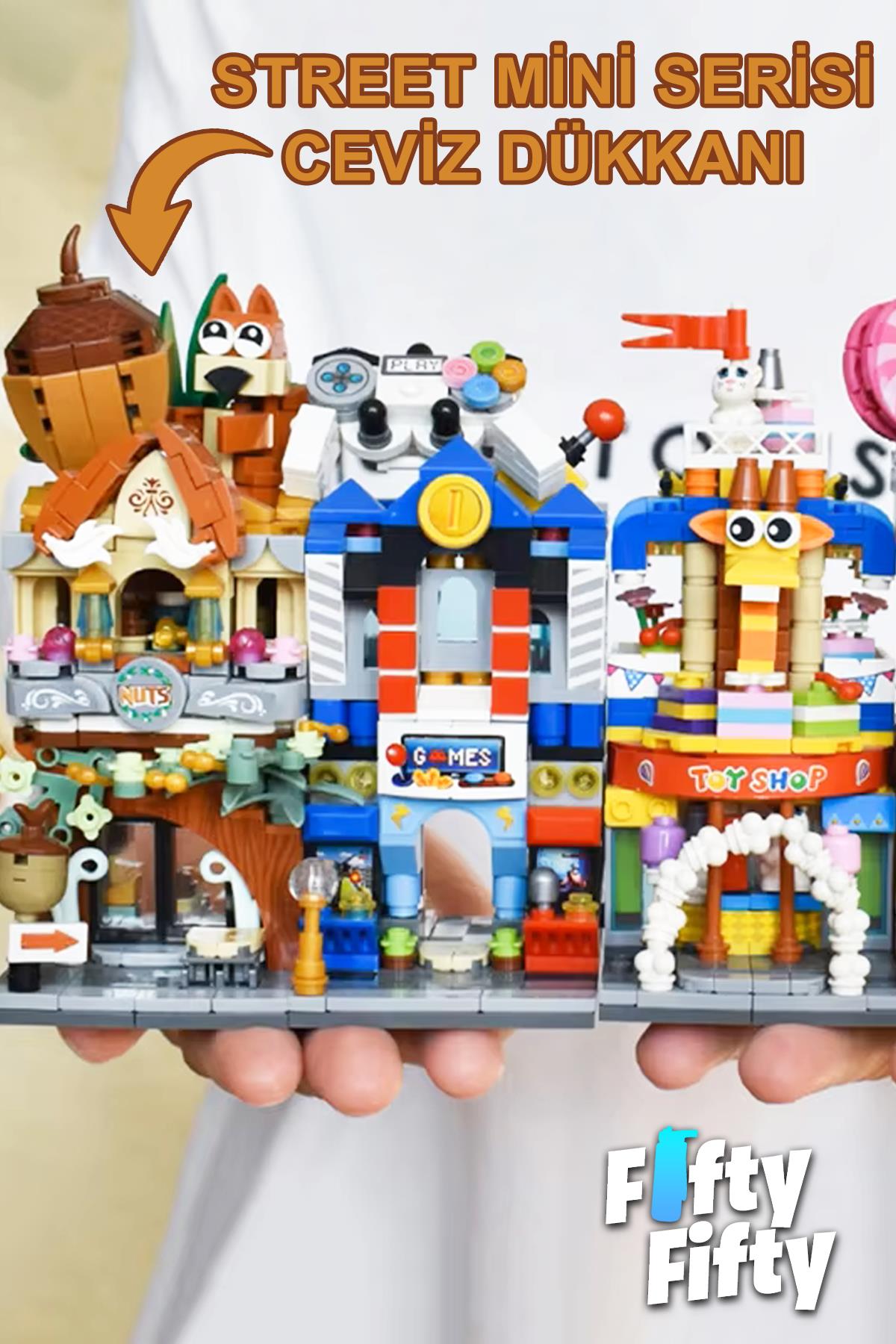 Loz Street Mini Serisi Ceviz Dükkanı -LZ1641 (485 Parça) Oyuncak Yapım Seti