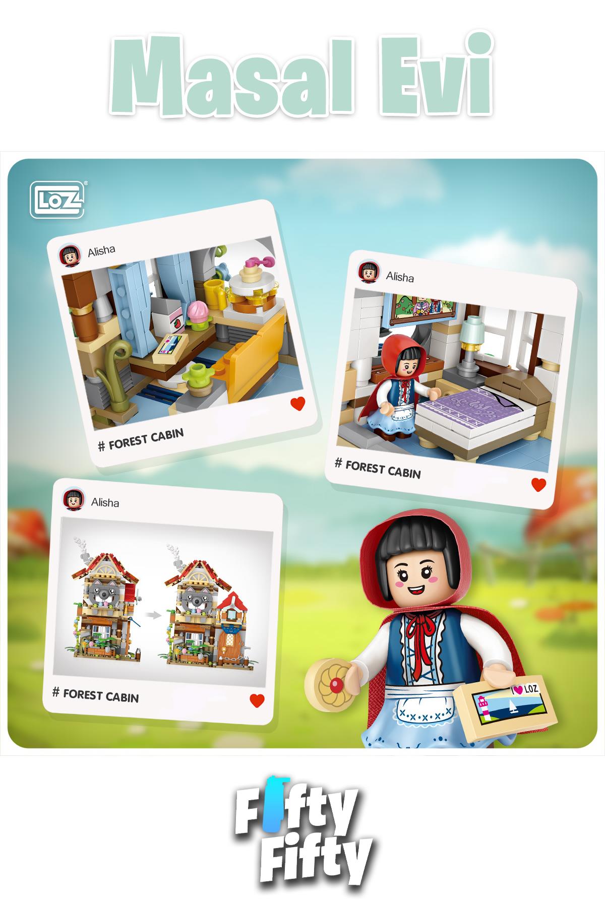 Loz Street Mini Serisi Masal Evi -LZ1225 (704 Parça) Oyuncak Yapım Seti