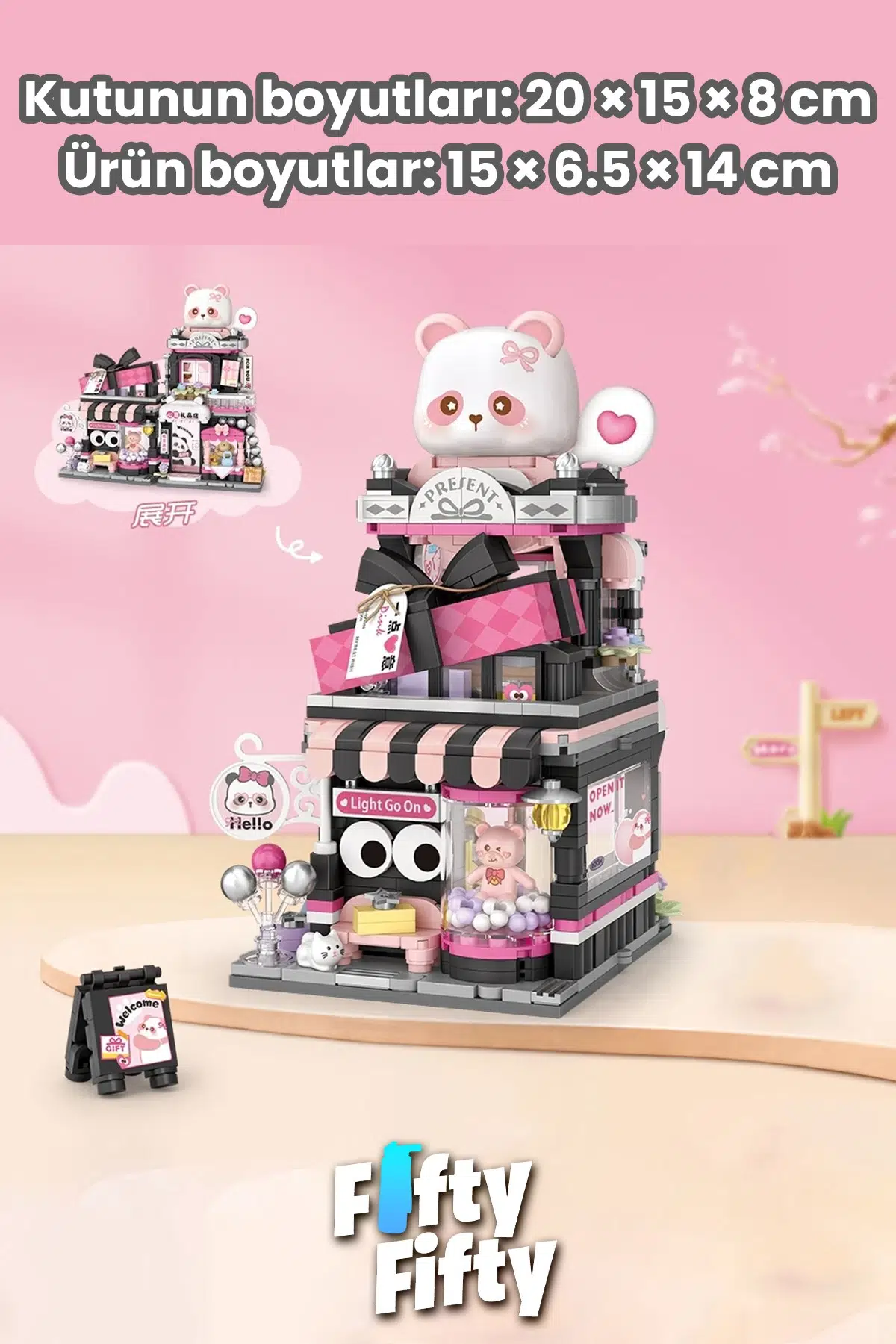 Loz Street Mini Serisi Kedi Temalı Hediye Dükkanı 938 Parça Oyuncak Blok Yapım Seti FFLZ-1378