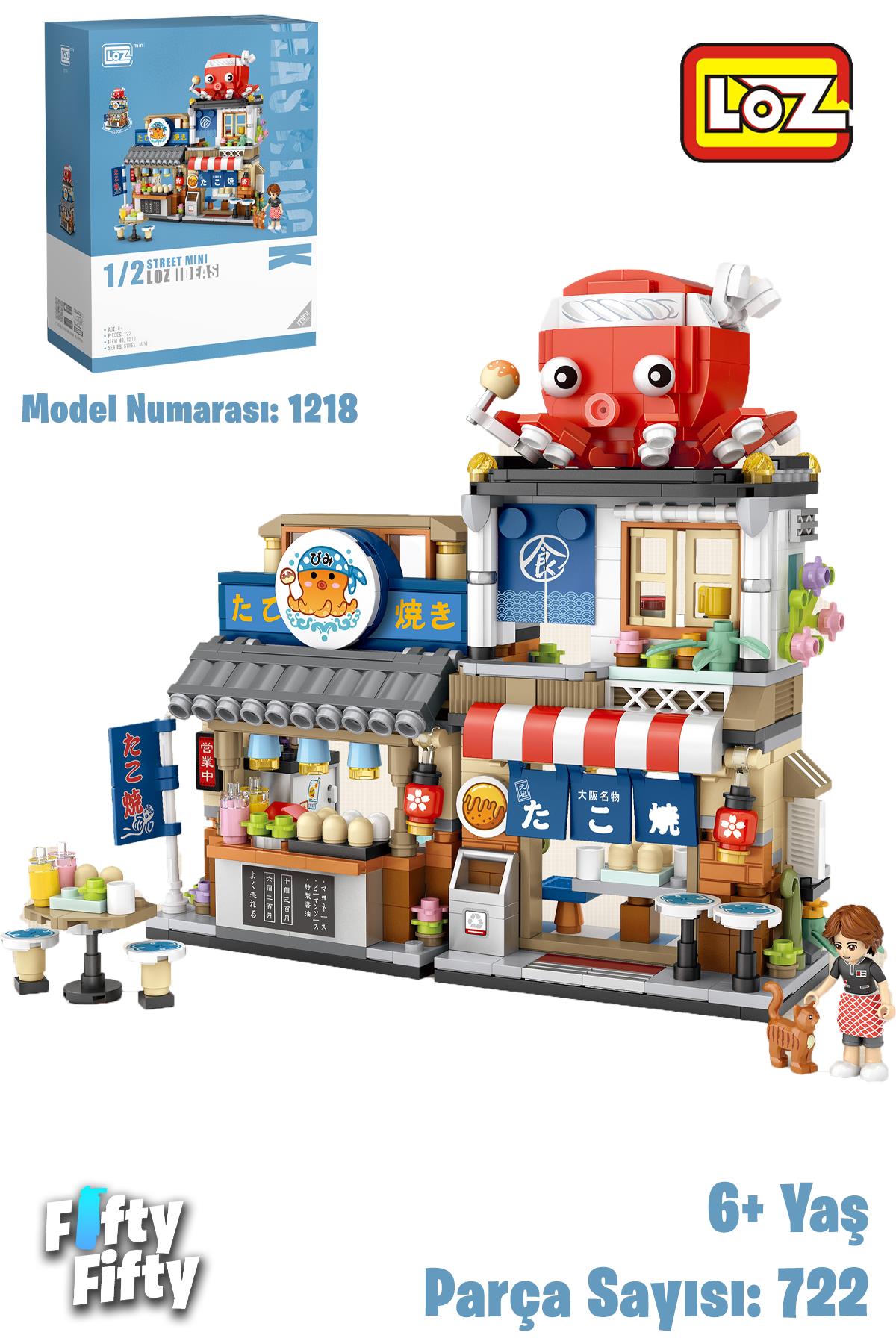Loz Street Mini Serisi Ahtapot Dükkanı -LZ1218 (722 Parça) Oyuncak Yapım Seti