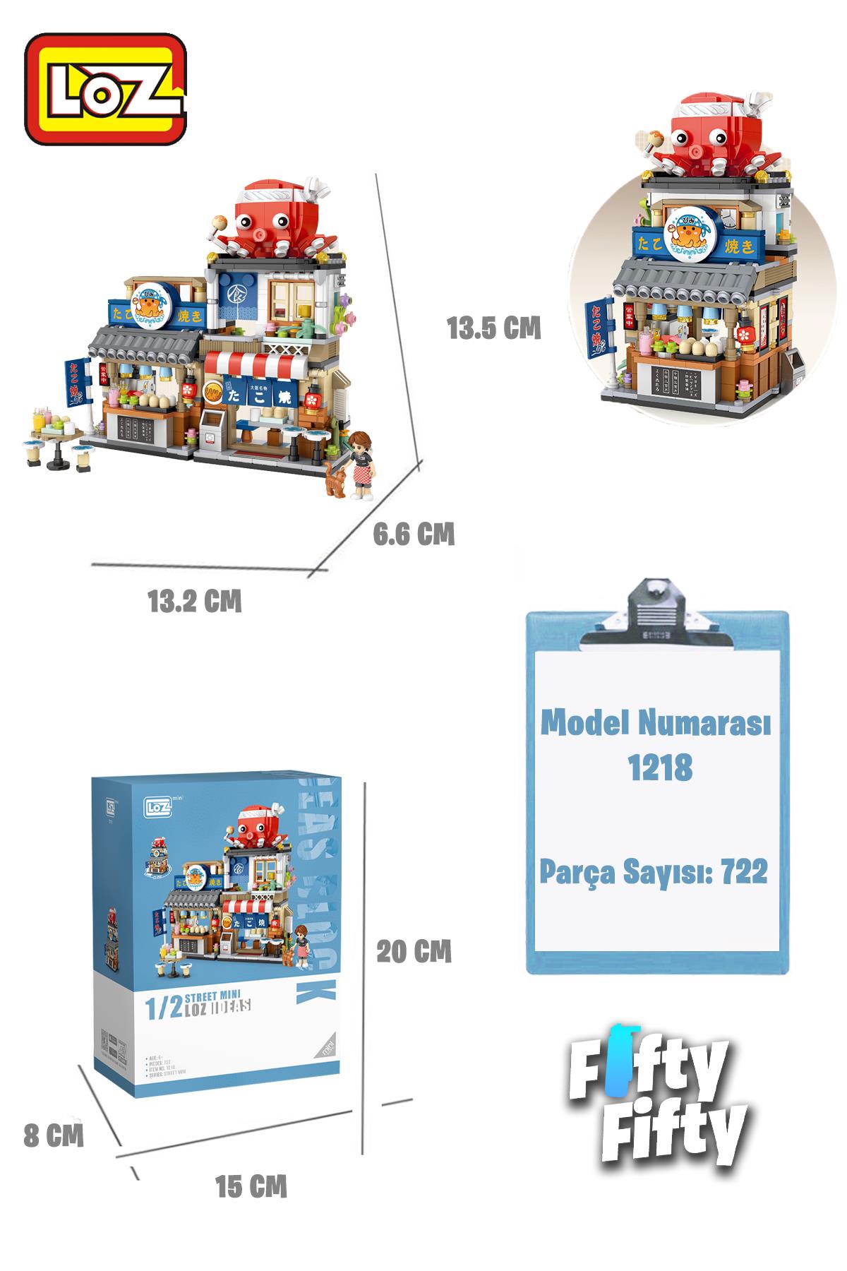 Loz Street Mini Serisi Ahtapot Dükkanı -LZ1218 (722 Parça) Oyuncak Yapım Seti