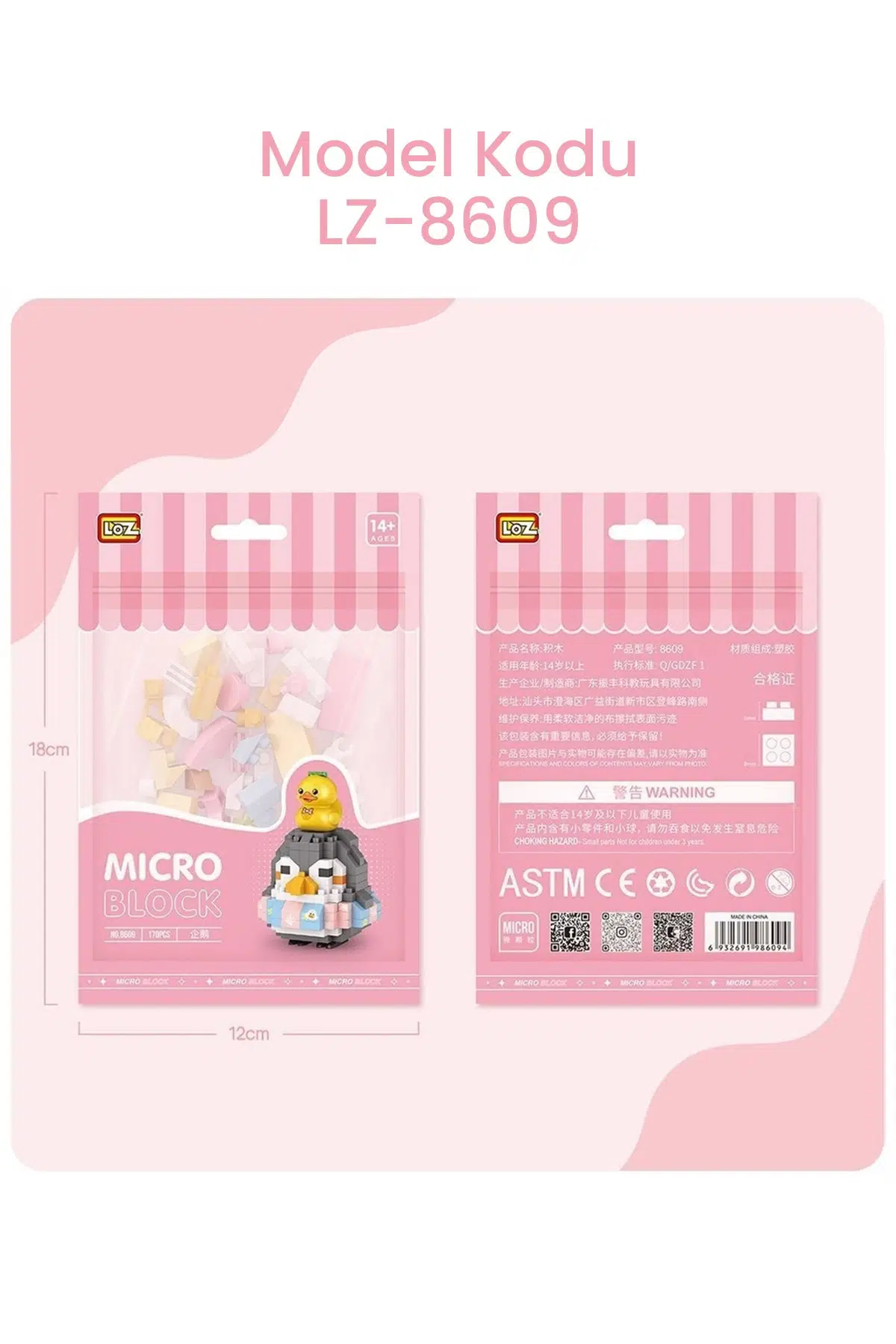 Loz Micro Block 4'lü Sevimli Hayvan Seti 4 Farklı Model Dekoratif Oyuncak Yapım Seti Yapı Blok Seti